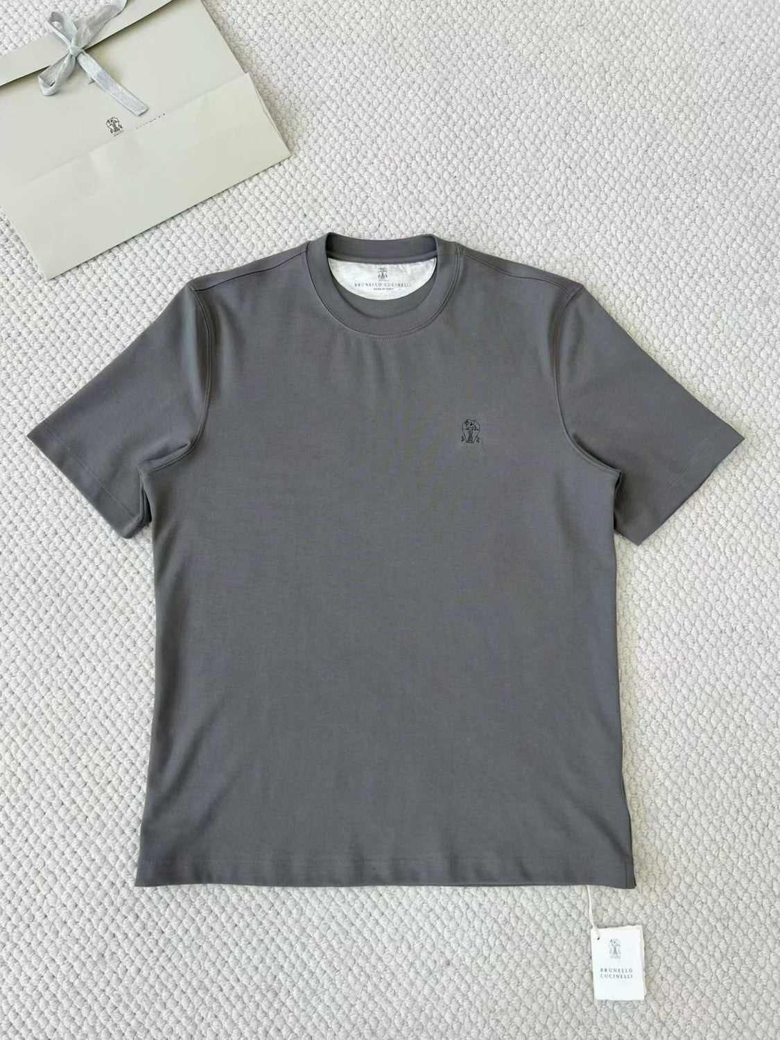 Brunello Cucinelli Cotton Jersey Slim Fit Crew Neck T-shirt With Logo #376925