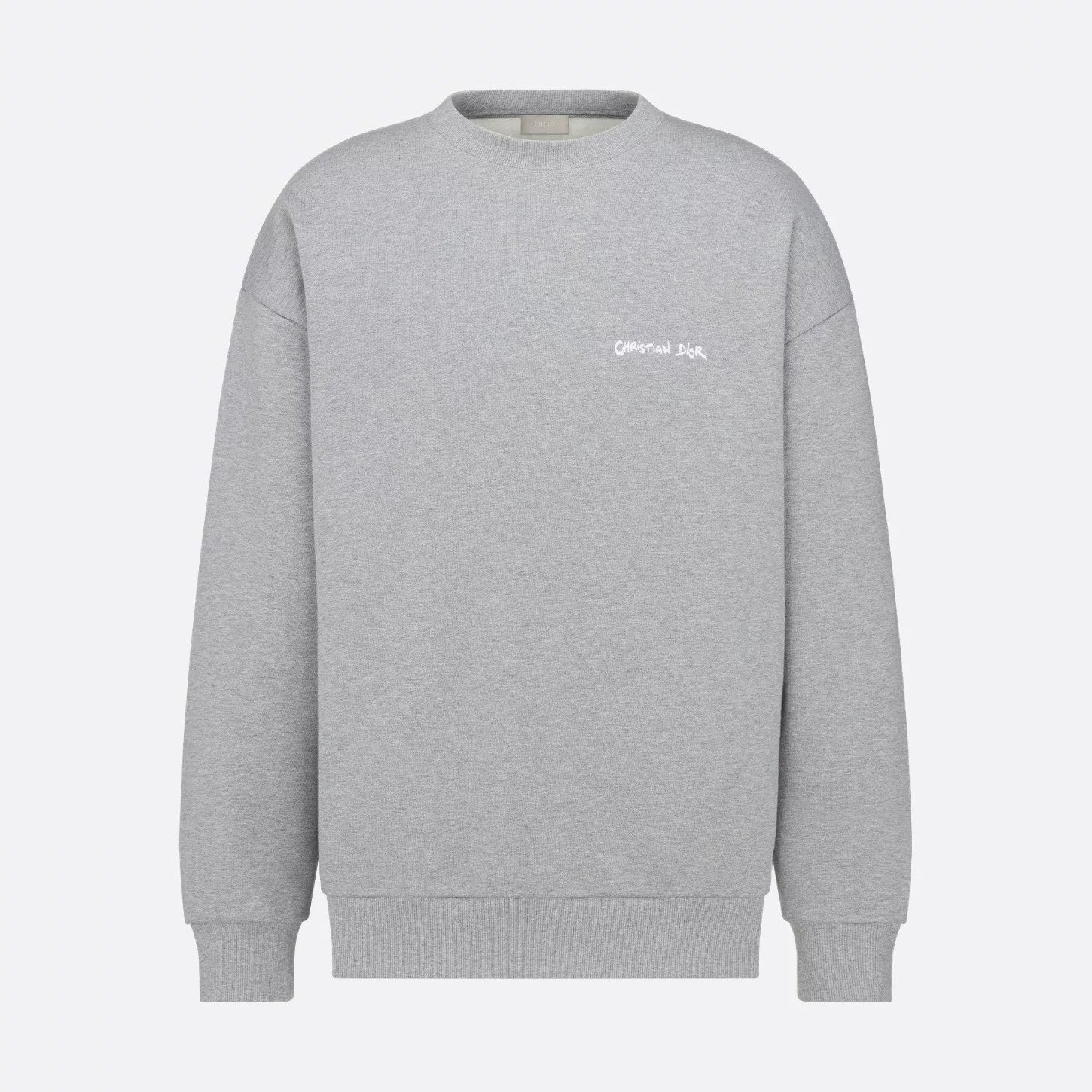 Dior Men's Spring and Autumn Gray Embroidered Letter Logo Round Neck Cotton Long Sleeve Sweatshirt Pullover #72898