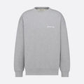 Dior Men's Spring and Autumn Gray Embroidered Letter Logo Round Neck Cotton Long Sleeve Sweatshirt Pullover #72898