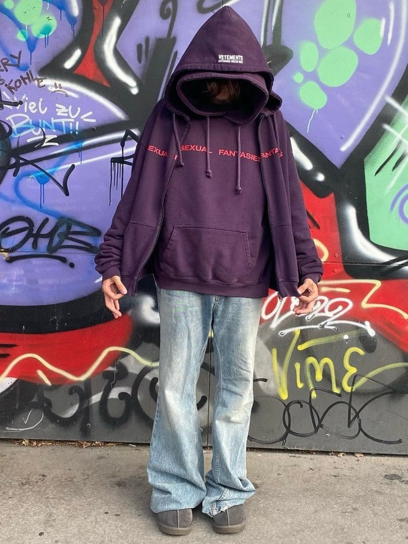 Vetements Men's Spring And Autumn Purple High Street Trend Hoodie Loose Pullover Hoodie Fashion Embroidery Letter Sweatshirt Long Sleeve Casual Top Jacket Ngvp #9978