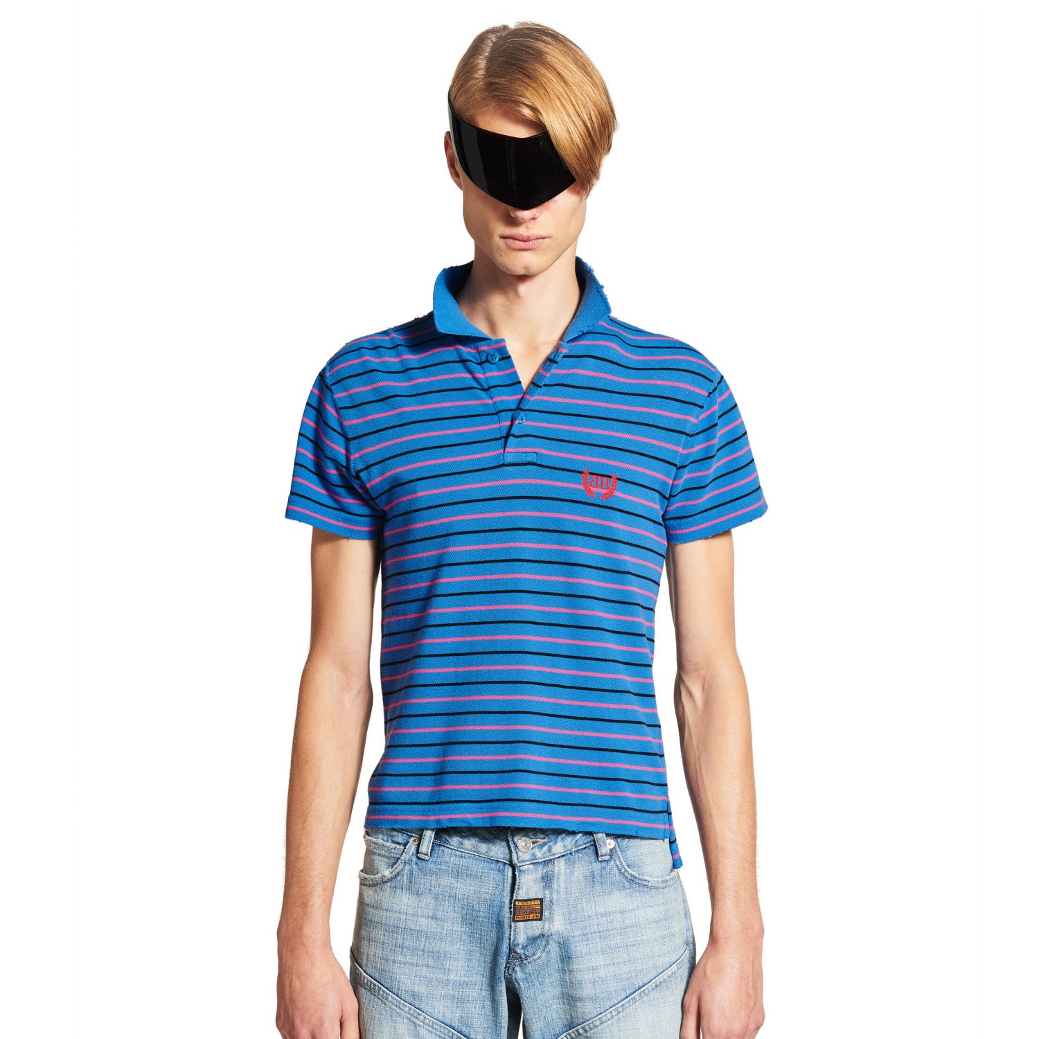 Balenciaga Men's Summer Solid Colour Stripe Printed Embroidery Pattern Printed Polo Neck Short Sleeve T-Shirt #77117