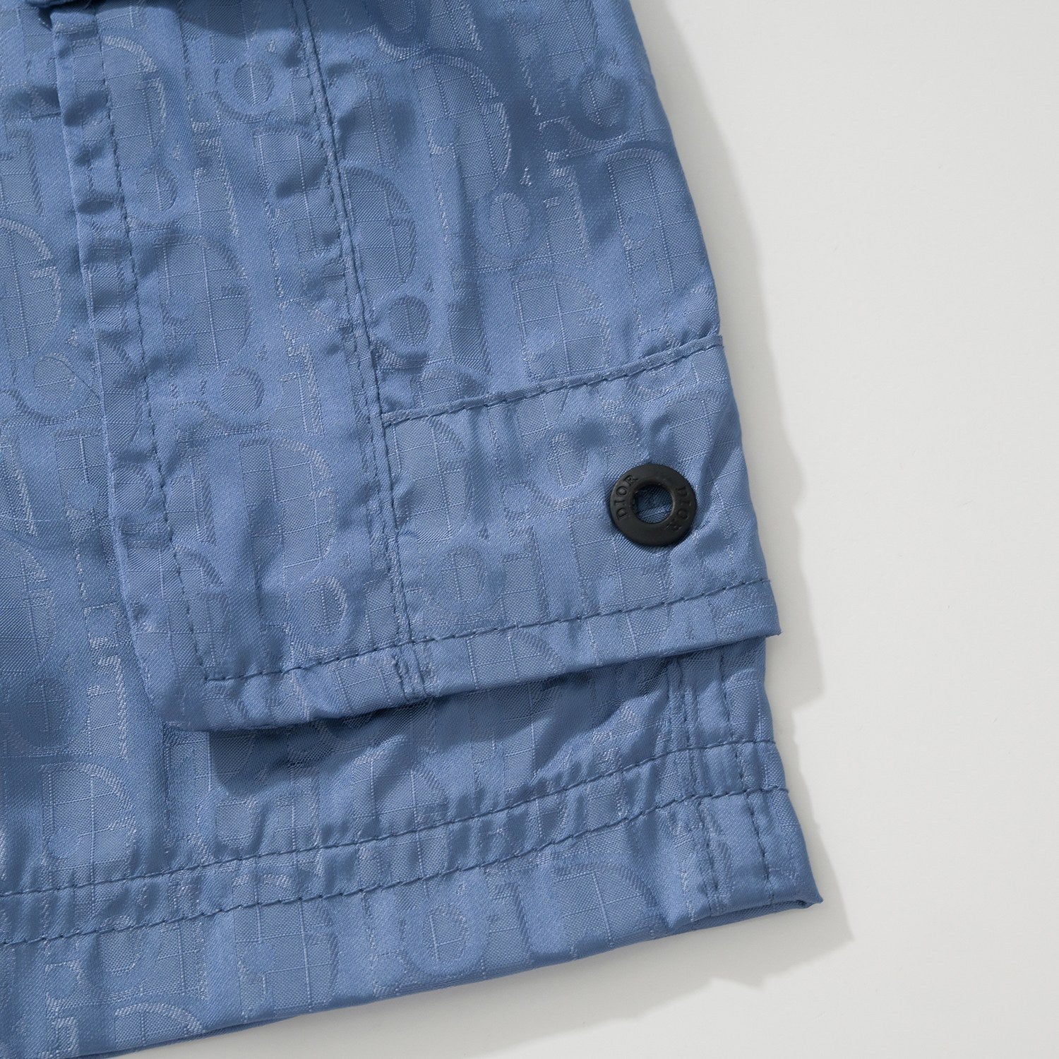 Dior Men's Summer Solid Color Logo Monogram Full Print Drawstring Tie Polyester Shorts Pants #72363
