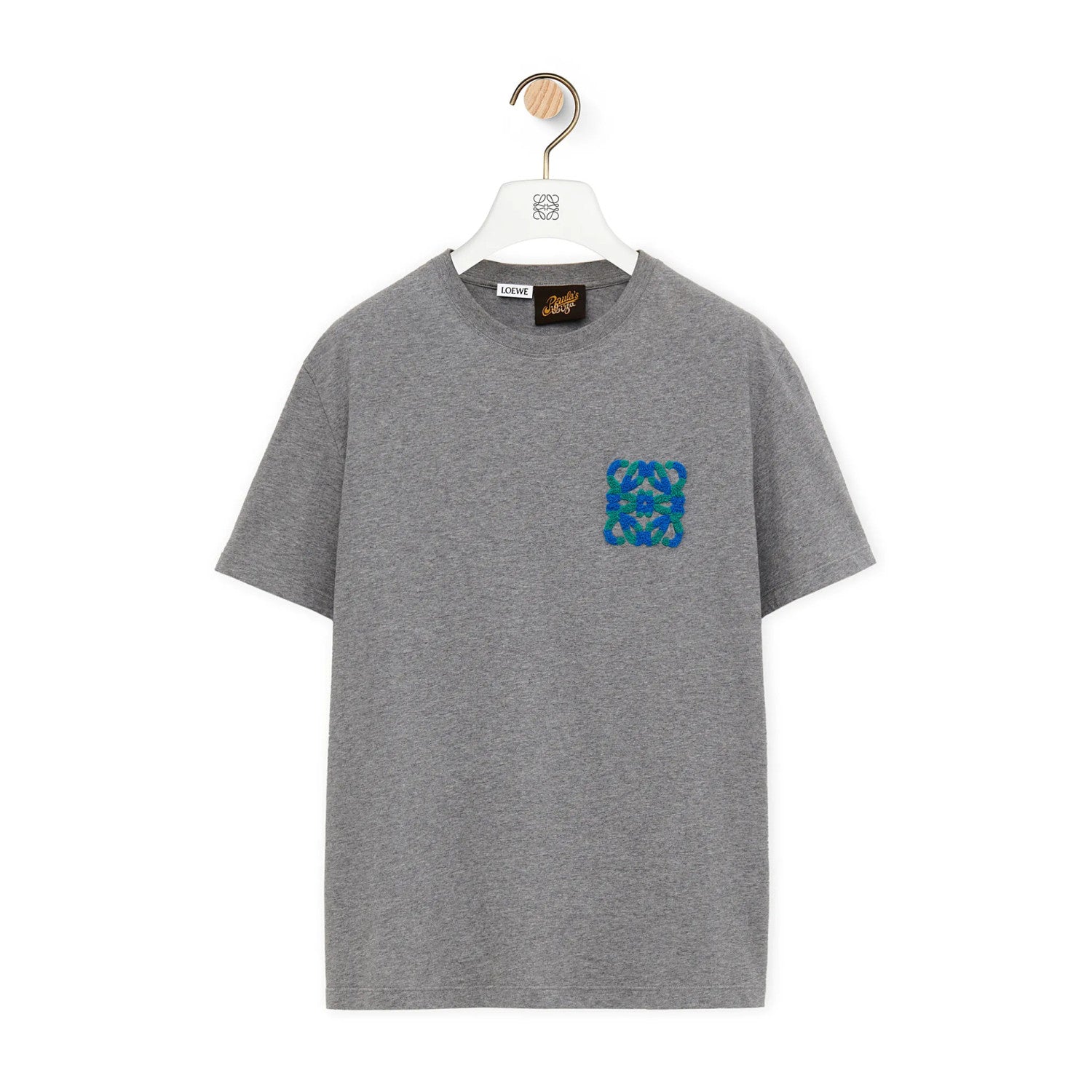 Loewe Men's Summer Solid Colour Wool Embroidery Logo Loose Round Neck Short Sleeve T-Shirt #99472