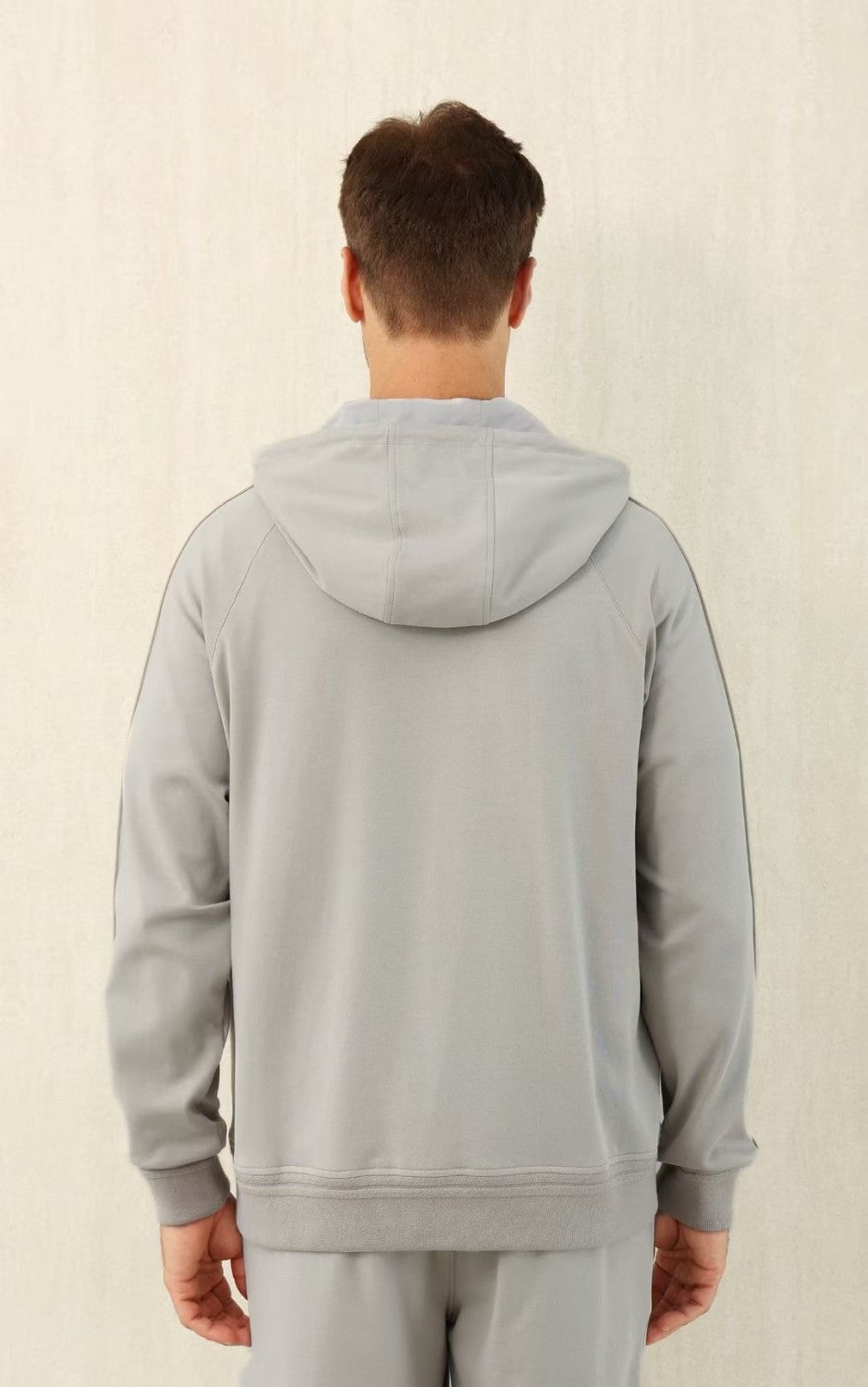 Ermenegildo Zegna Men's Spring/Fall Zipper Drawstring Hoodie Sweatshirt & Solid-Color Casual Pants Suit Set Ngvp #2352