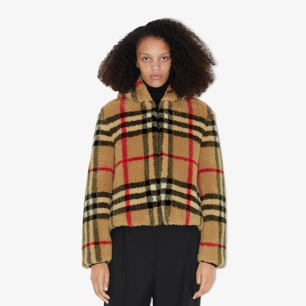 Burberry Check Fleece Hooded Jacket #96751