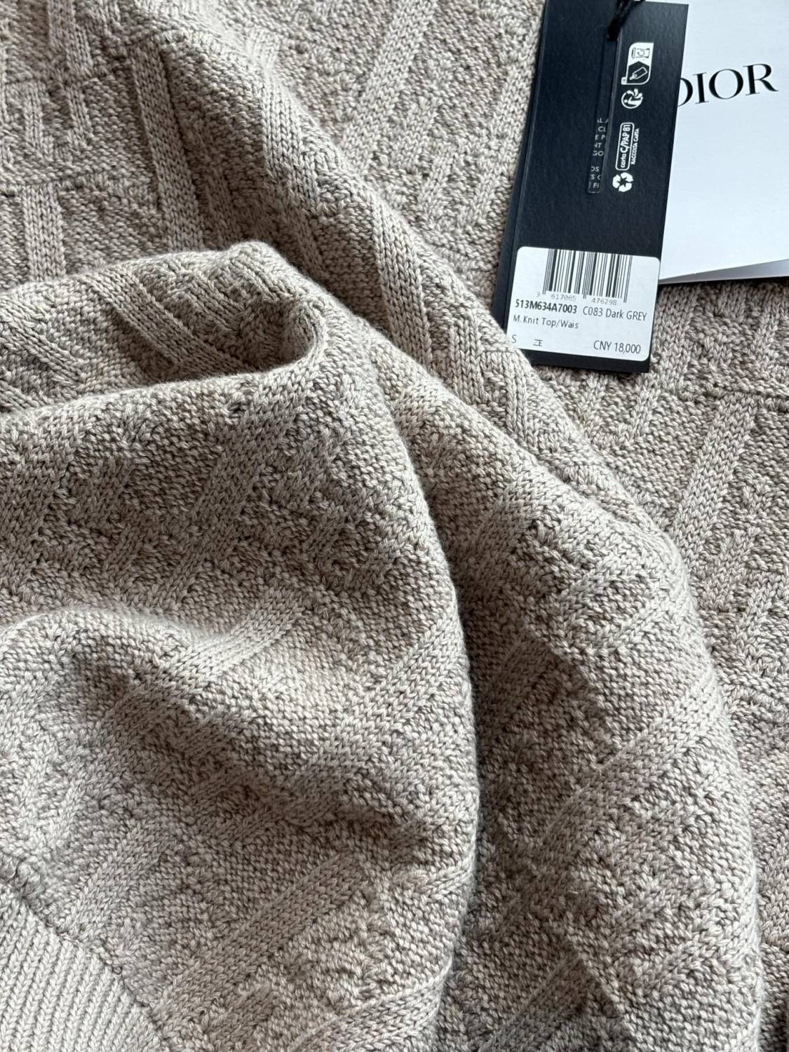 Dior Men's Spring And Fall Letter Jacquard Knit Round Neck Long Sleeve Sweater #76645