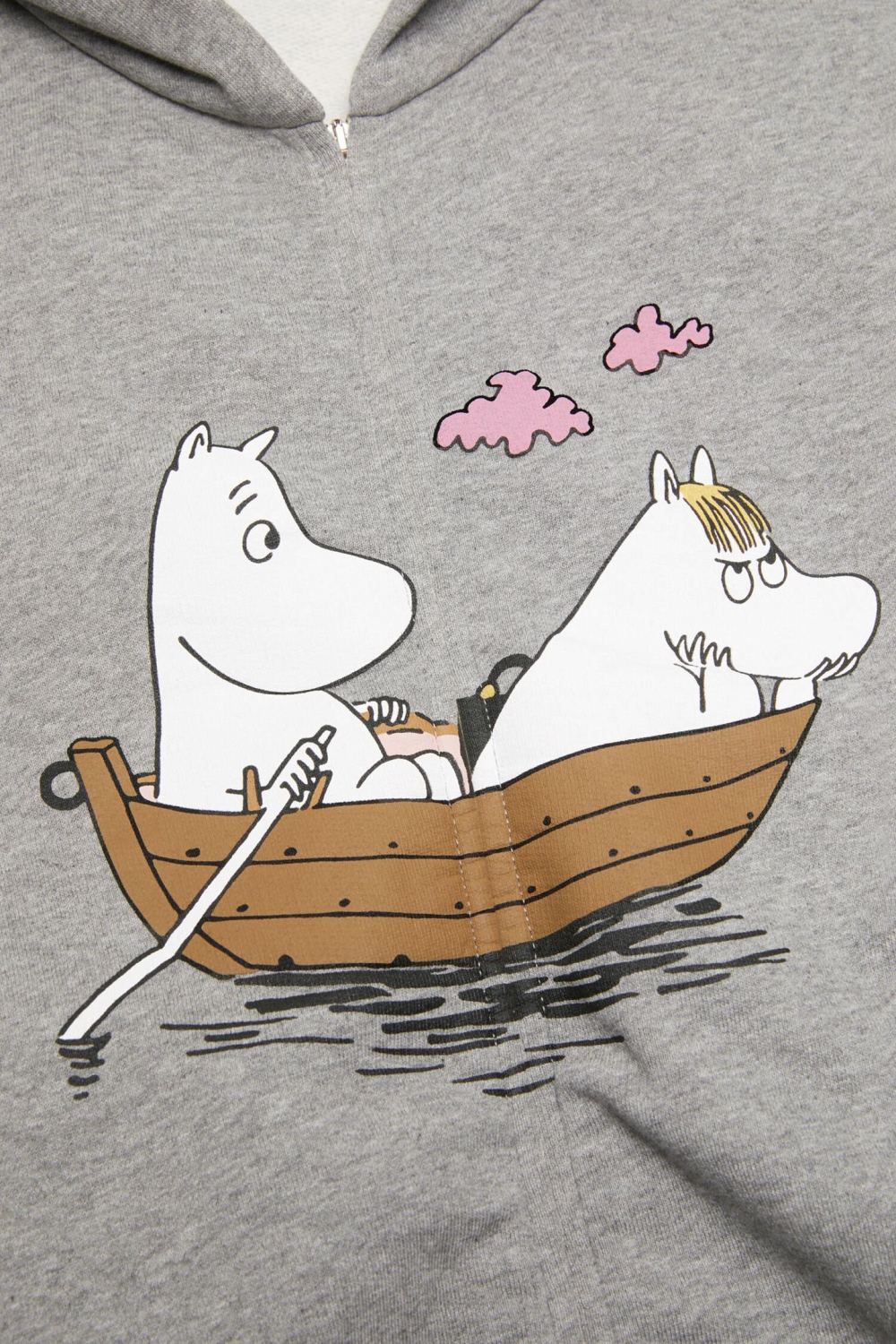 Acne Studios X Moomin Artist Tove Jansson Cartoon Print Fashion Trend Gray Hooded Zipper Sweatshirt  Fall Winter Ngvp #2653