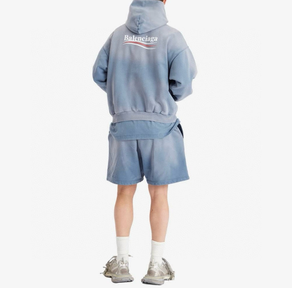 Balenciaga Men's Spring And Autumn Solid Color Washed Gradient Cotton Pullover Fitted Hooded Sweatshirt #71921
