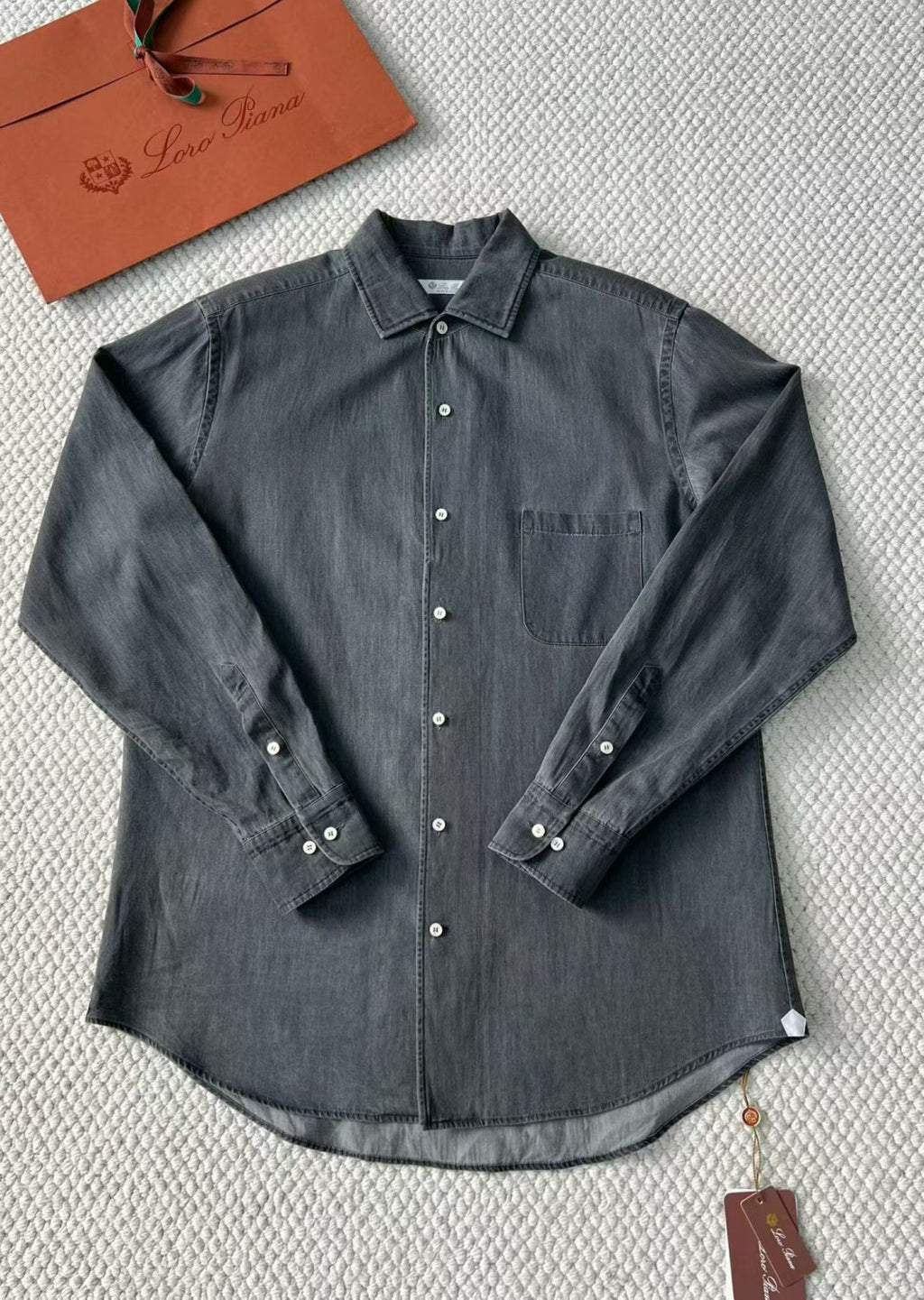Loro Piana Top-quality Version André Shirt Cotton Ultra Stone-Washed #375405