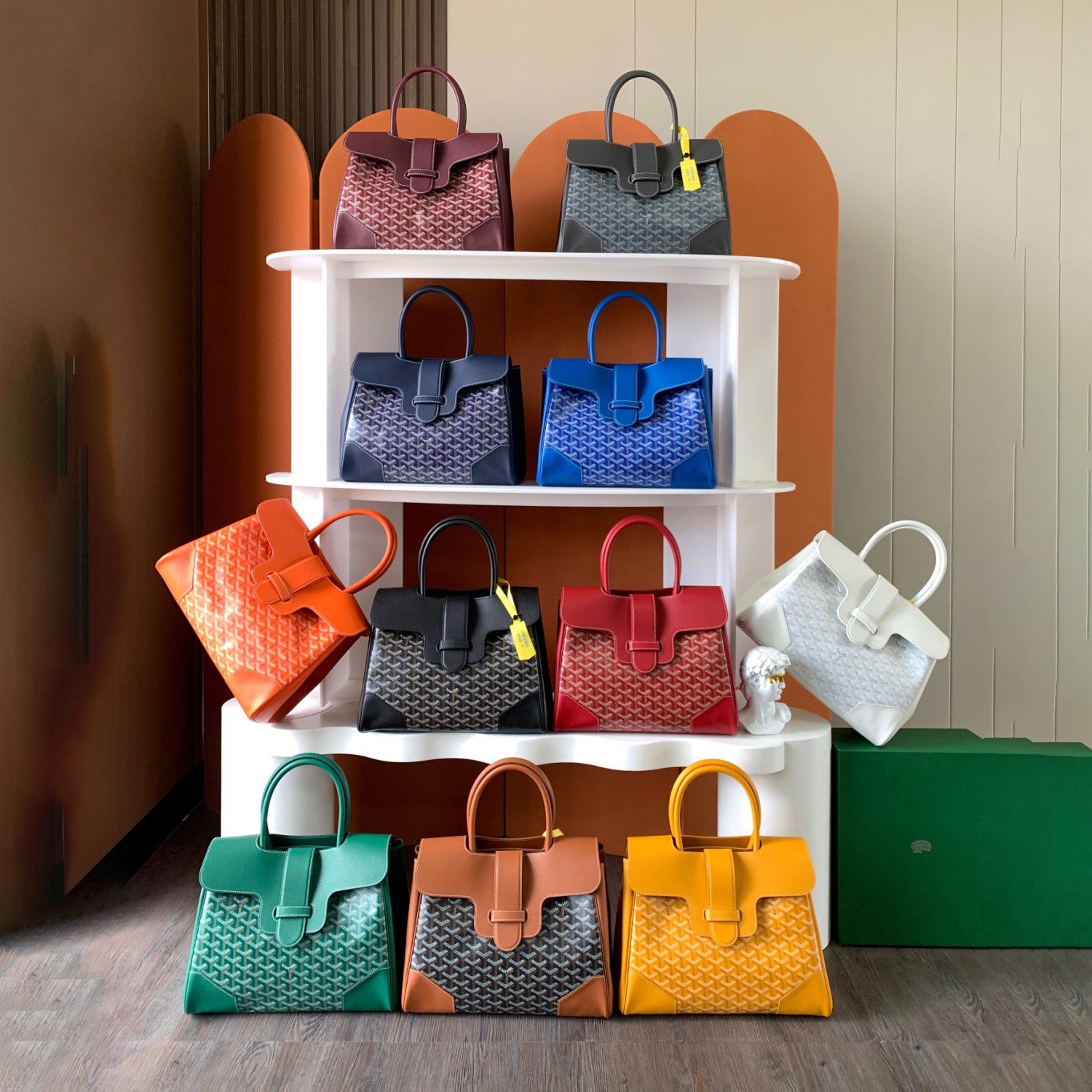 GOYARD Men's And Women's Fashion Classic Color Blocked Print Leather Tote Handbag Bag Bags SAIGOCMMLTY-01CL03P #78819