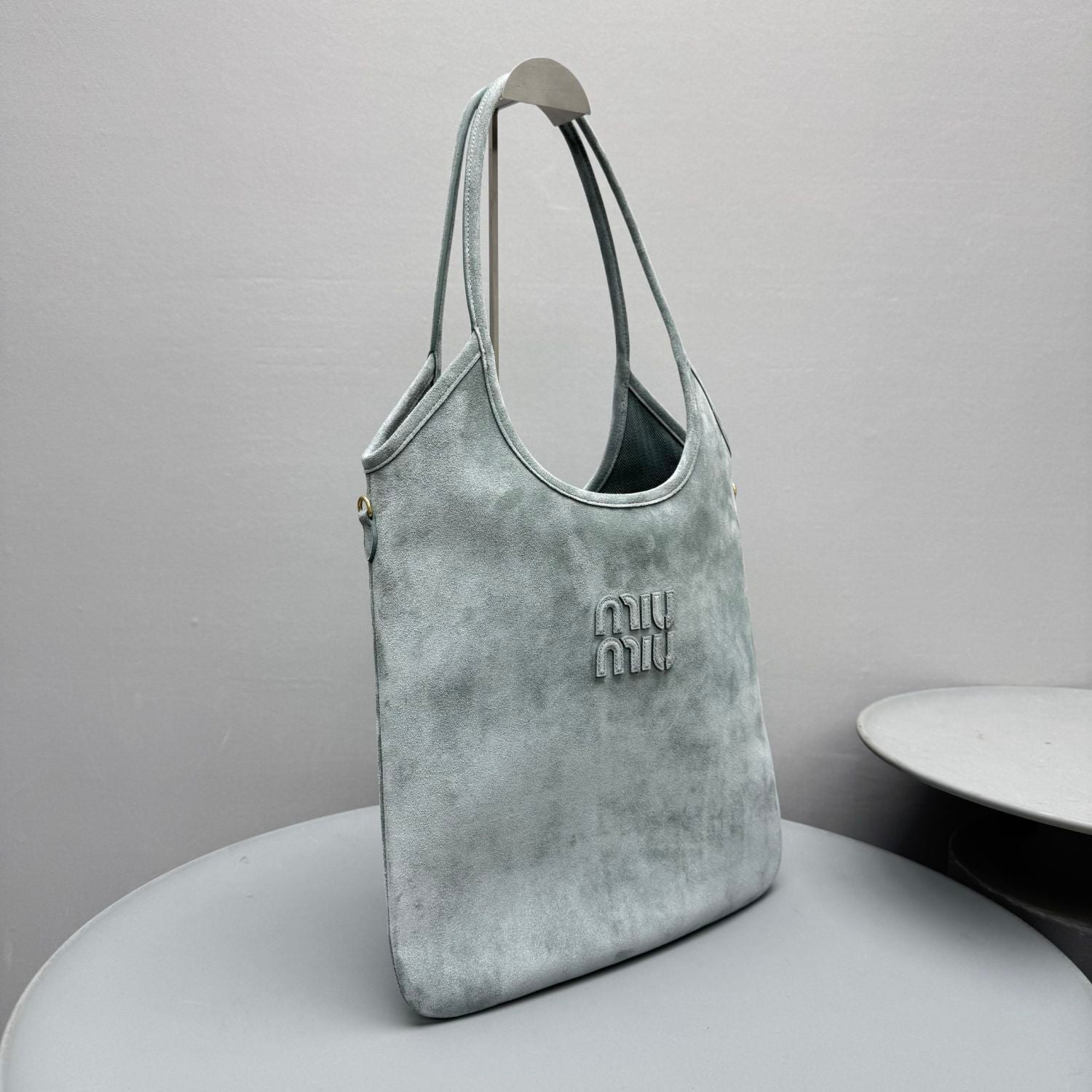 MiuMiu Powder Blue Ivy Suede Bag #382952