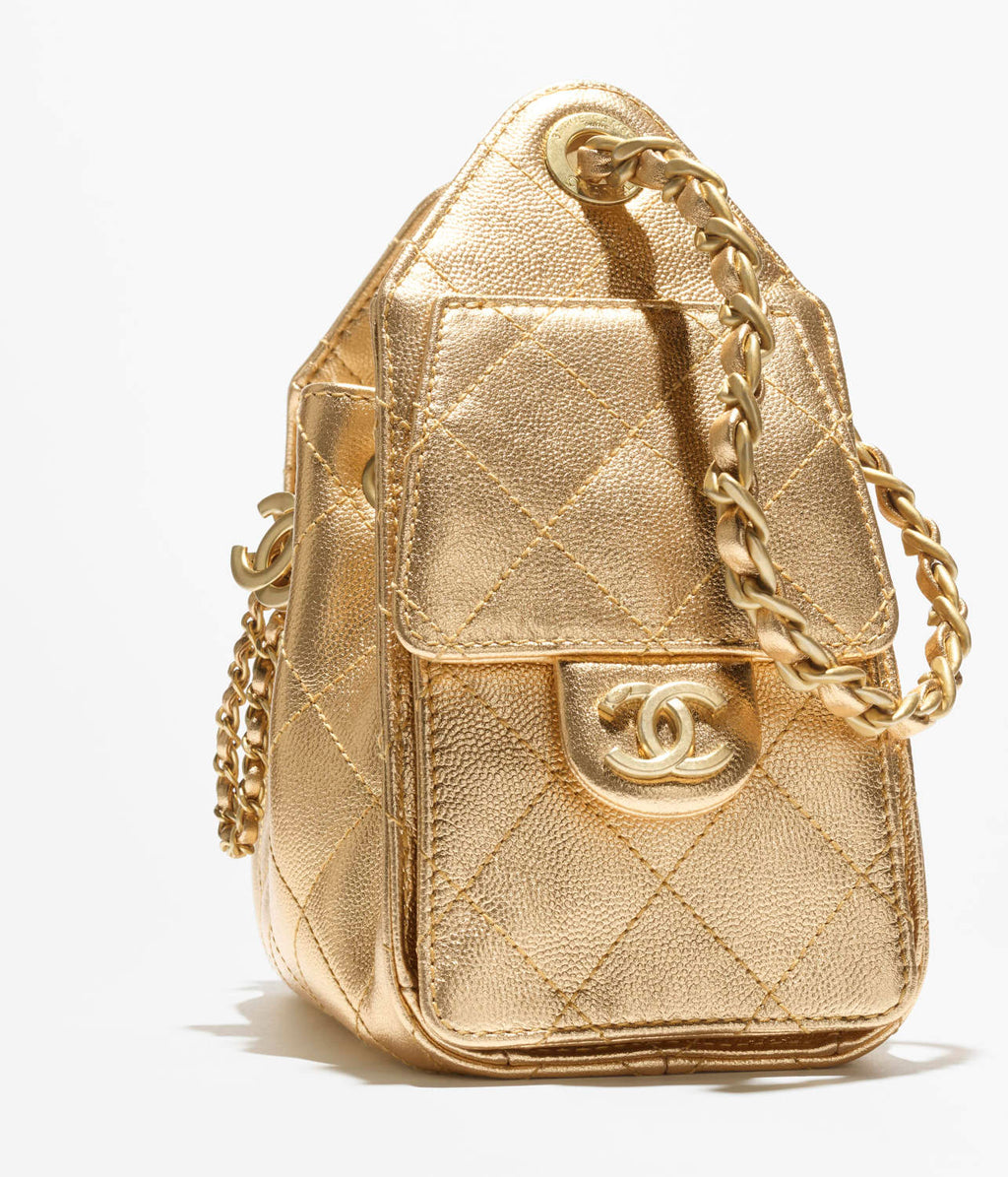 Chanel 25 Mini handbag Metallic Grained Calfskin #333968