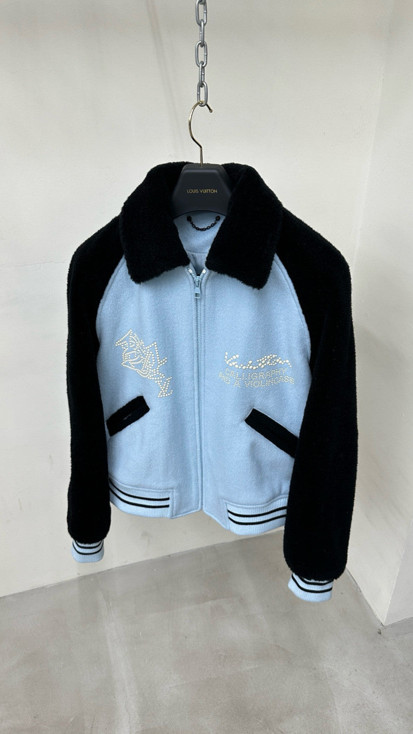 Louis Vuitton Men's Autumn and Winter Color Blocking Letter Logo Stripe Embroidery Long Sleeve Zipper Jacket #98858