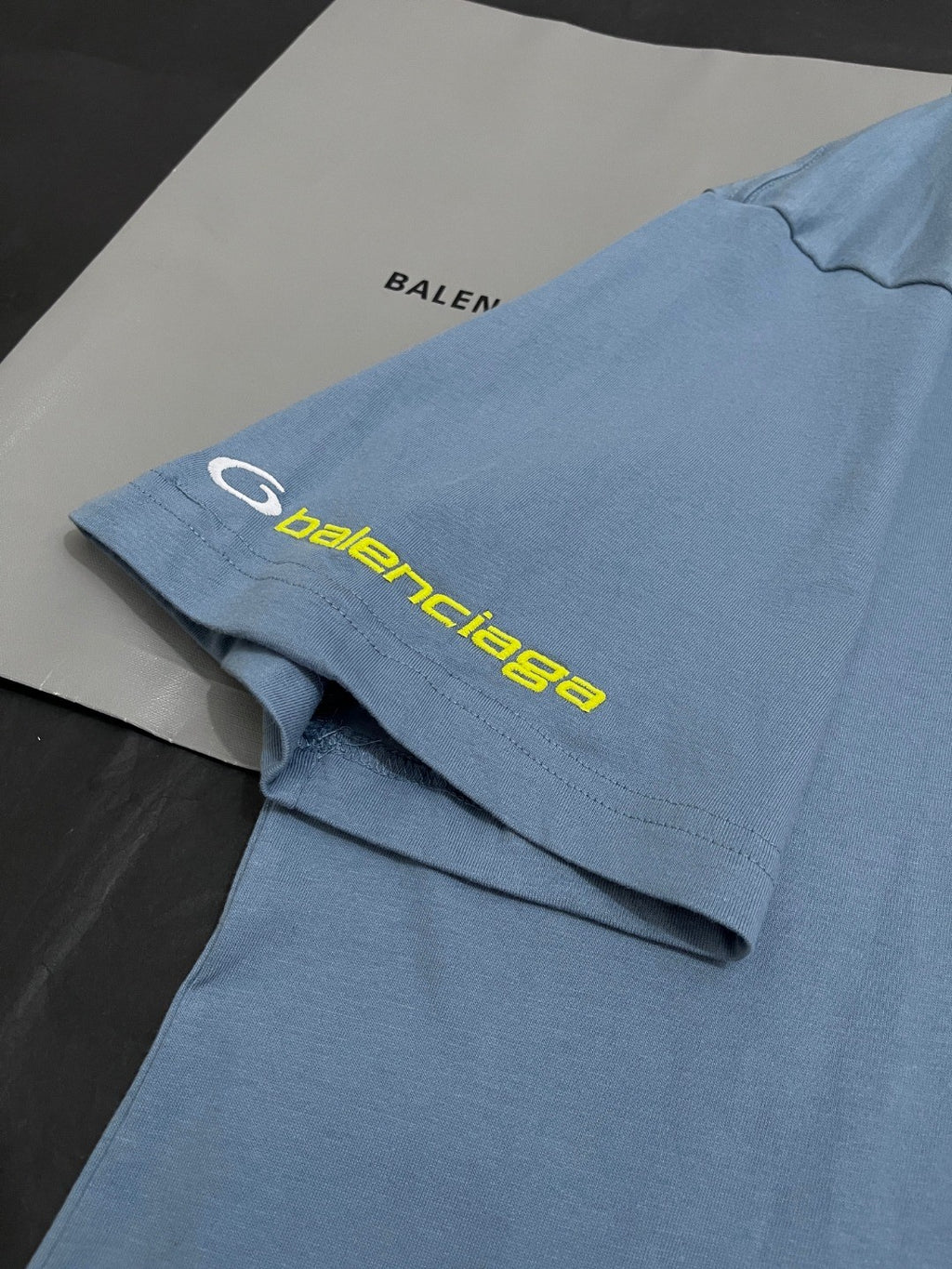 Balenciaga Tracksuit Logo Men's Summer Plain Knit Silhouette Crew Neck Short Sleeve T-Shirt #76524