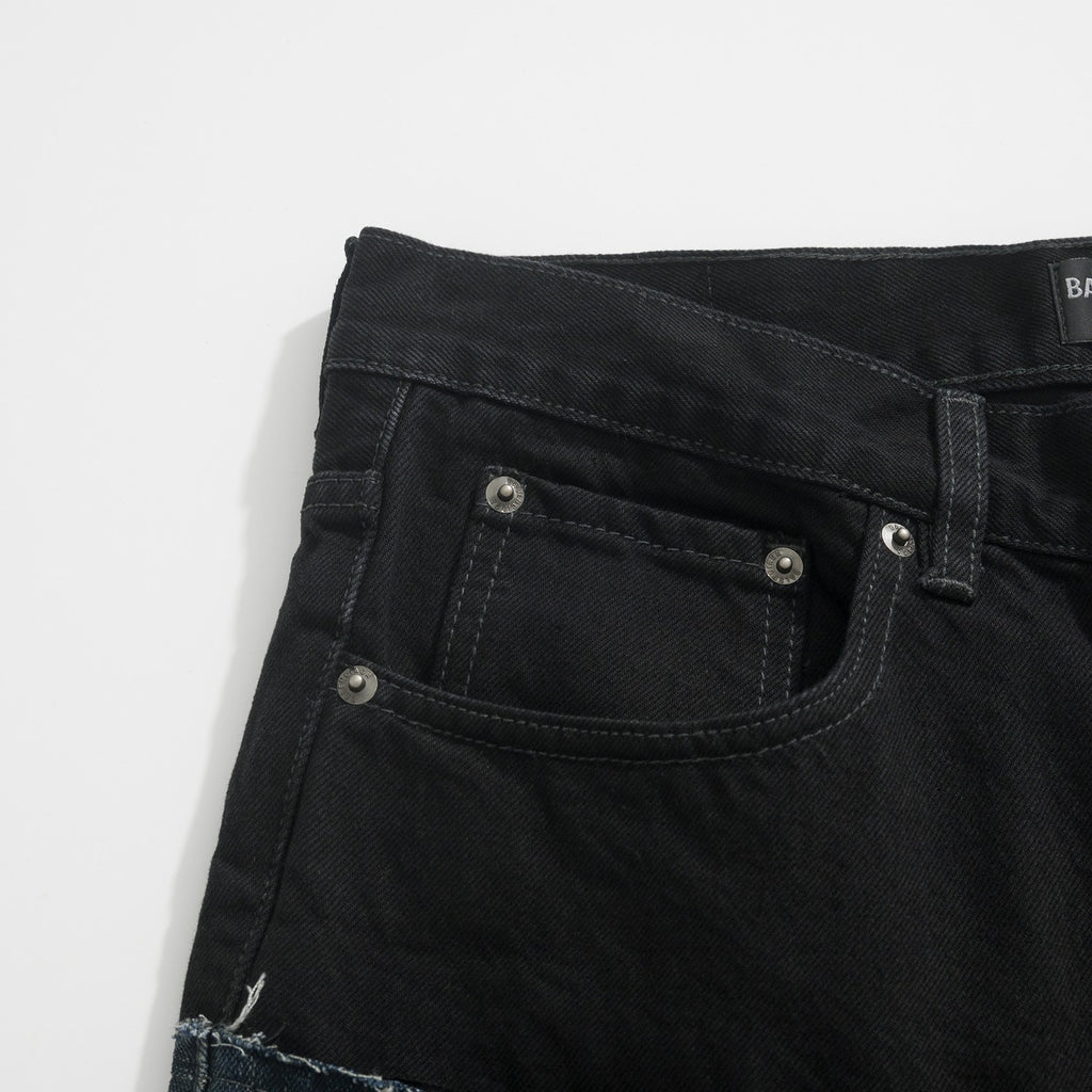 Balenciaga Men's Women's Four Seasons Button Solid Color Cotton Loose Denim Straight Leg Pants Ngvp #9514