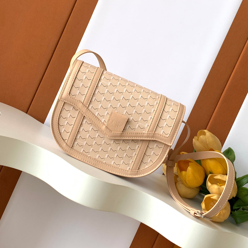 Moynat M Canvas Women's Fashion Classic Leather M Shaped Buckle Closure Adjustable Strap Crossbody Bag Shoulder Saddle Bag Bags #78713