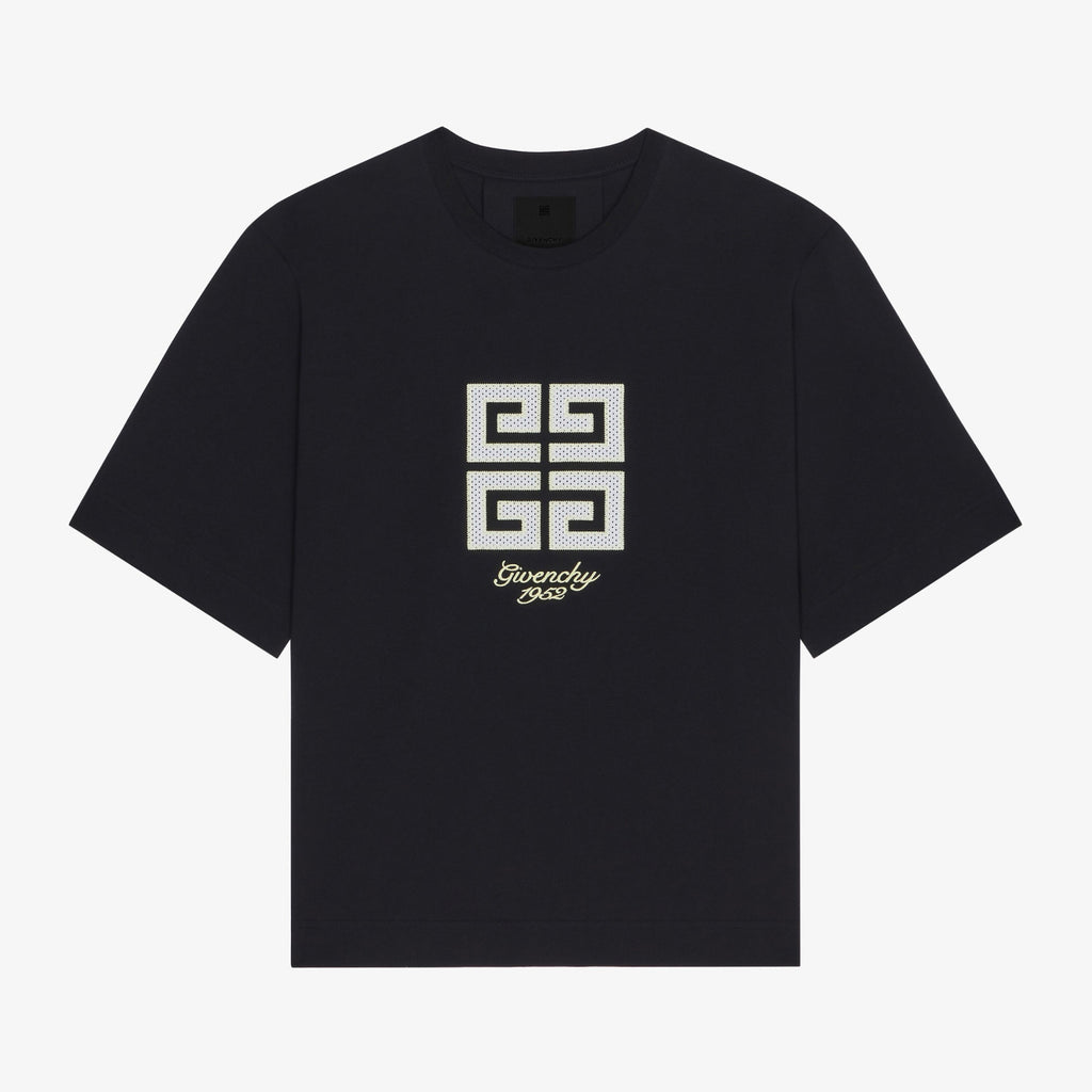 Givenchy Men's Summer Embroidered Logo Solid Colour Letter Round Neck Cotton Short Sleeve T-Shirt #99345