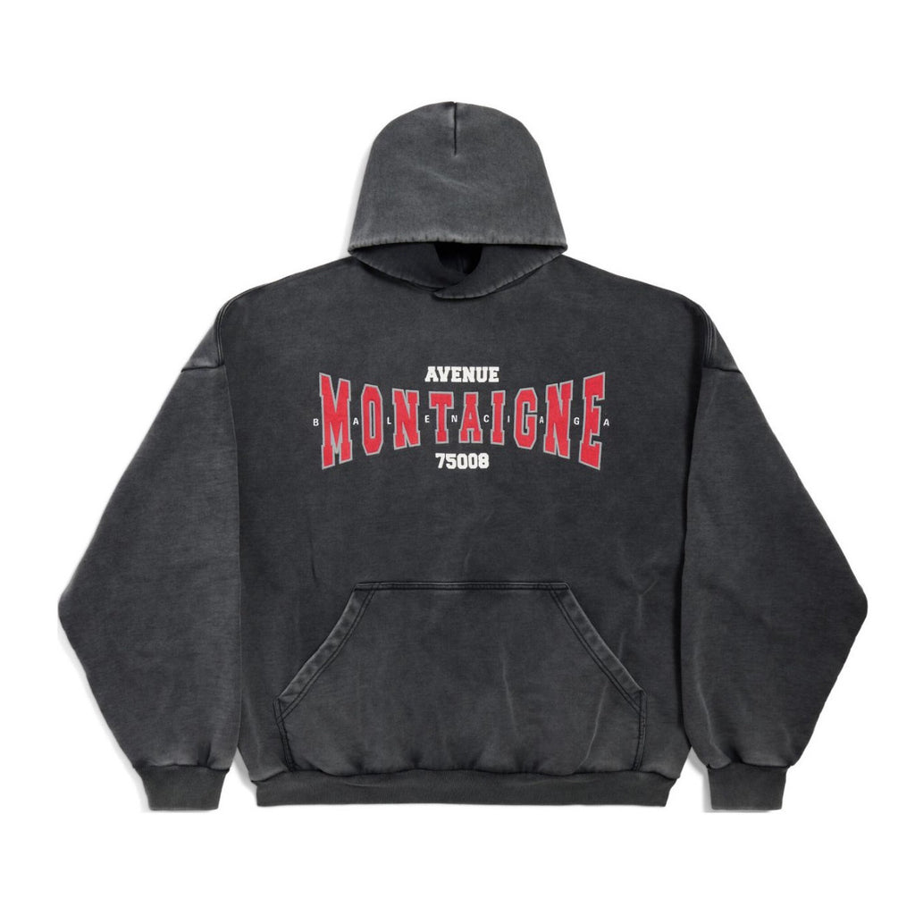 Balenciaga Men's Spring and Autumn Solid Color Letter Printed Cotton Hooded Sweatshirt #74277