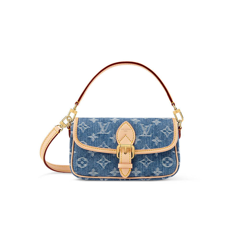 LOUIS VUITTON Baggy Nano Diane Pochette Accessoire Cargo Side Trunk MM Monogram Denim Handbags #381842