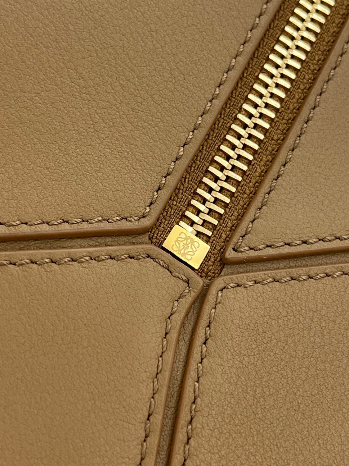 LOEWE Small Puzzle bag in classic calfskin suede Brown #335950