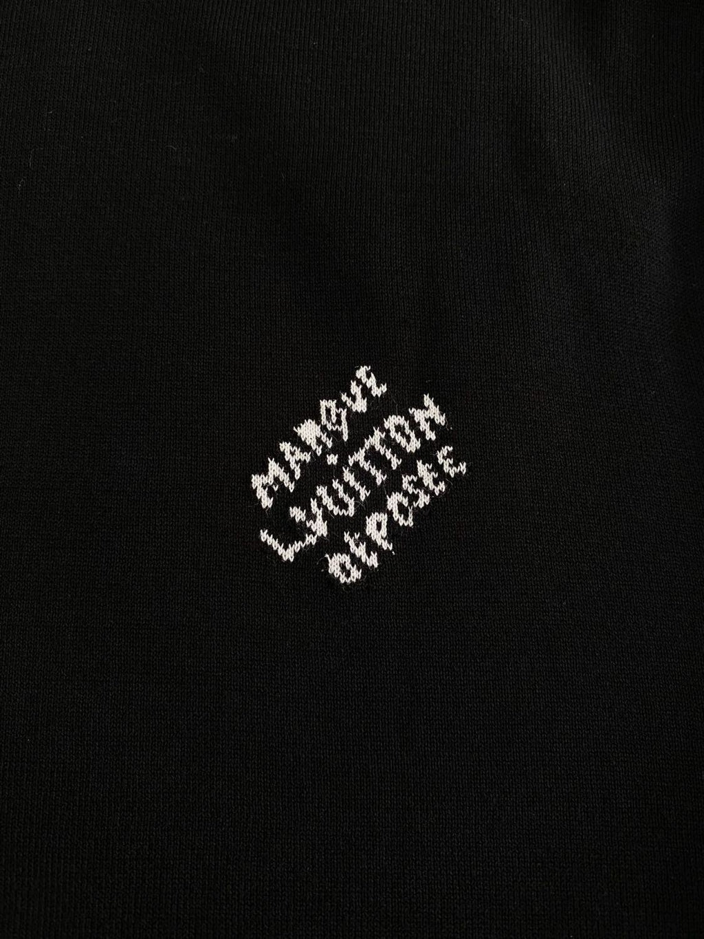 Louis Vuitton Men's Spring And Fall Logo Printed Crew Neck Black Cotton Long Sleeve Fitted Sweater #71473
