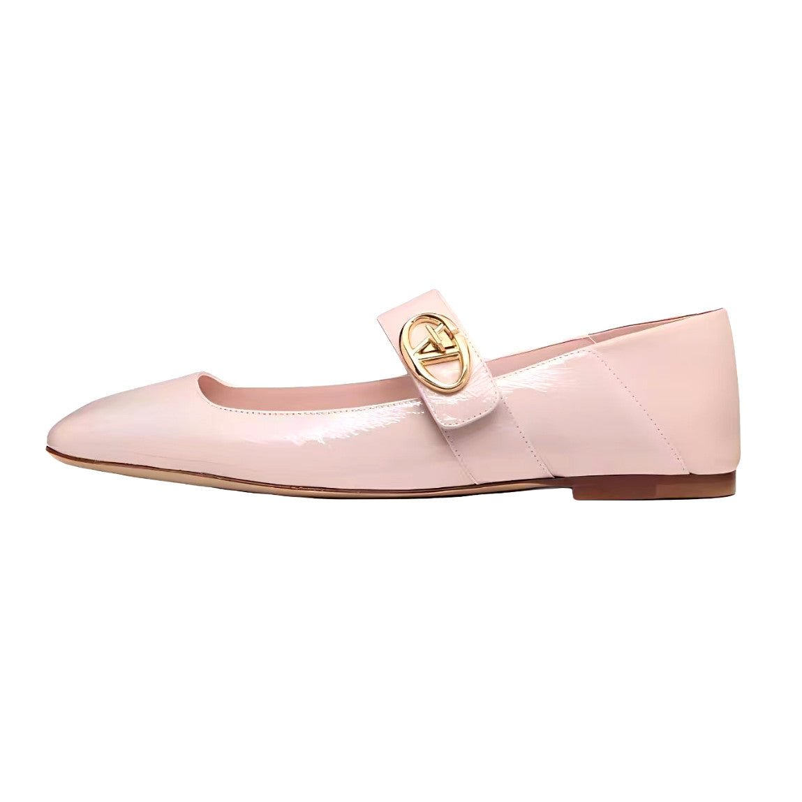 Valentino Women's Spring/Fall Fashion Classic Minimalist Elegant Solid Color Leather Flat Low Top Mary Jane Ballet Flats Shoes #79529