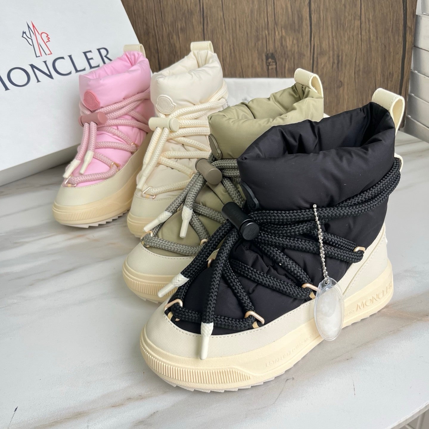 Moncler Altive Mid Women's Winter Fashion Casual Round Toe Slip On Drawstring High Top Down Filled Casual Boots Ski Boots Shoes #334177