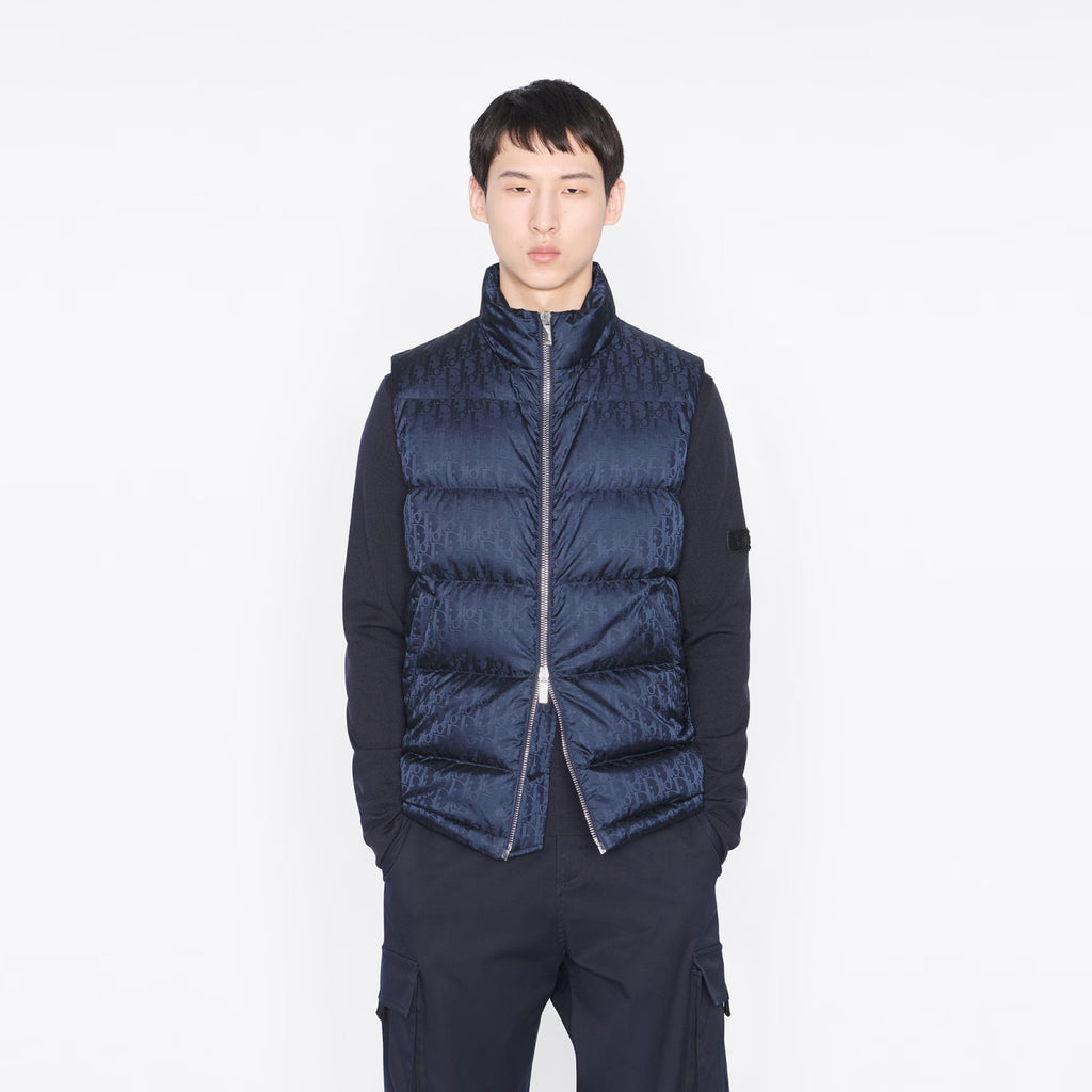 Dior Oblique Sleeveless Down Jacket Zip Puffer Vest Men's Autumn And Winter Fashion Trend Sleeveless Warm Jacket #96497