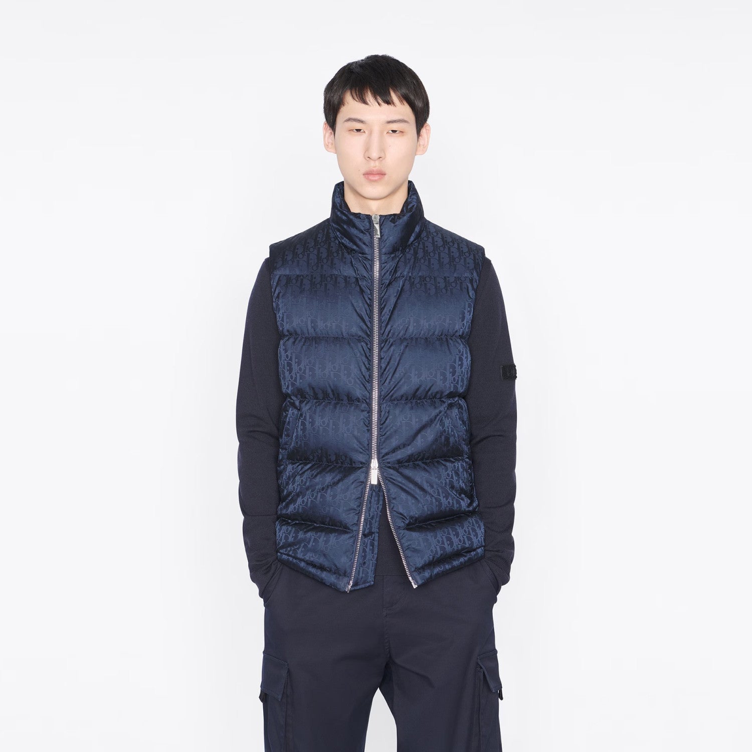 Dior Oblique Sleeveless Down Jacket Zip Puffer Vest Men's Autumn And Winter Fashion Trend Sleeveless Warm Jacket #96497
