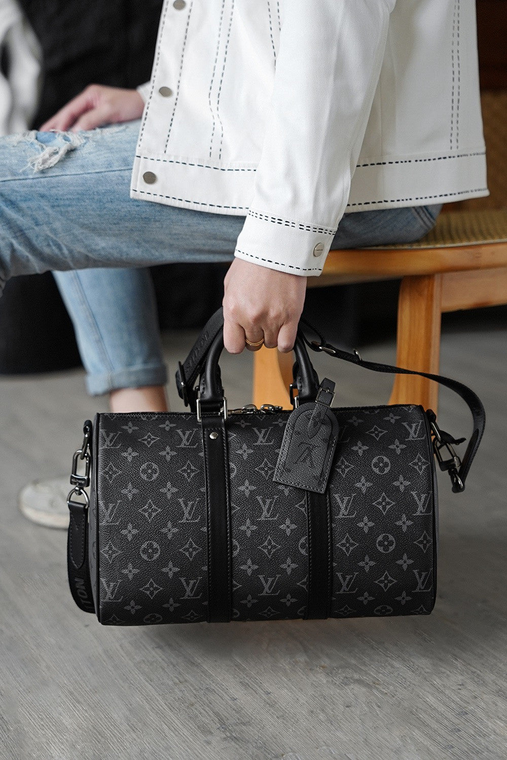 Louis Vuitton Keepall Bandoulière 35 Monogram Eclips M46655 #333846