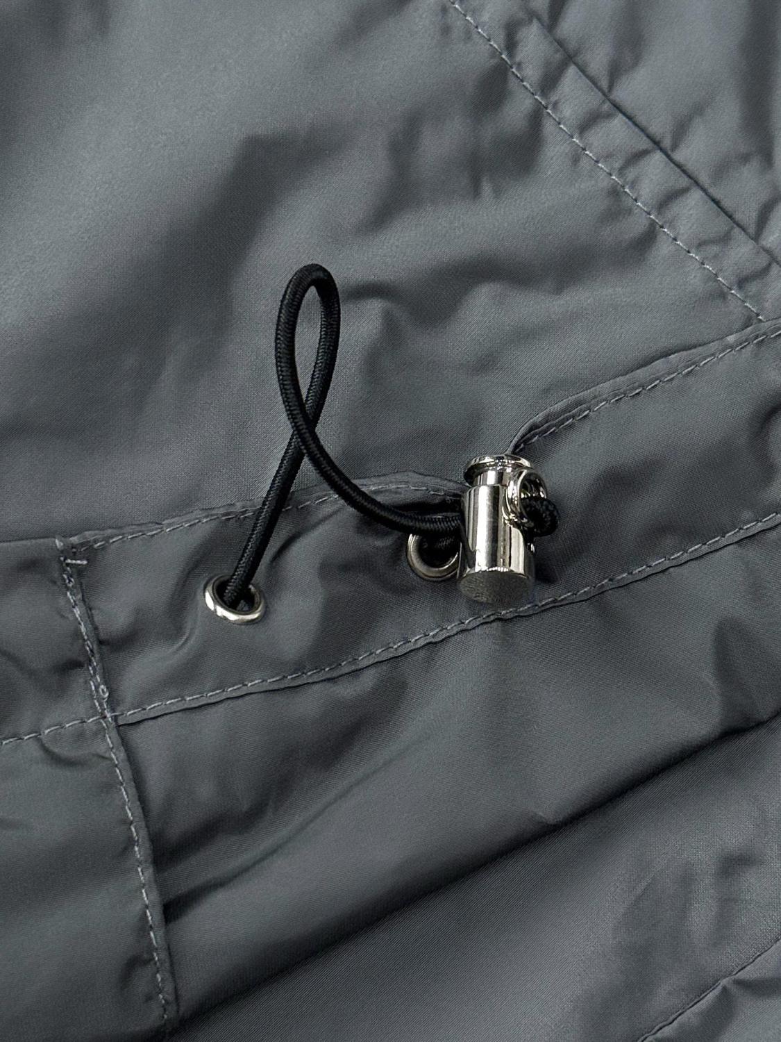 Prada Men's Spring/summer Fashion Casual Color Block Logo Badge Zipper Hooded Elastic Waist Loose Jacket Striped Patchwork Loose Cuffs Casual Pants Nylon Fabric Suit Set #78355