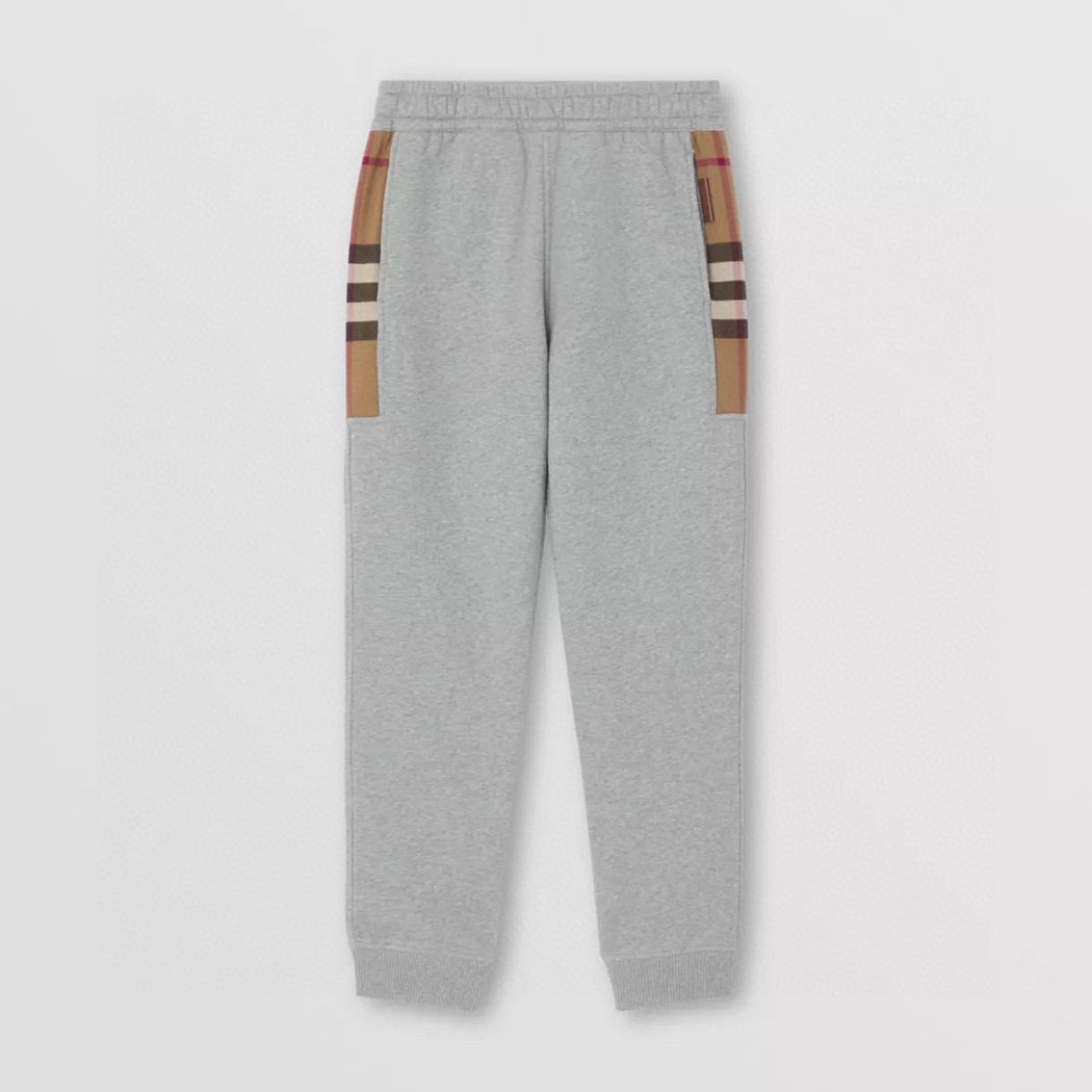 Burberry Men's Spring & Fall Side Check Crop Cotton Drawstring Knit Sweatpants Pants #72529
