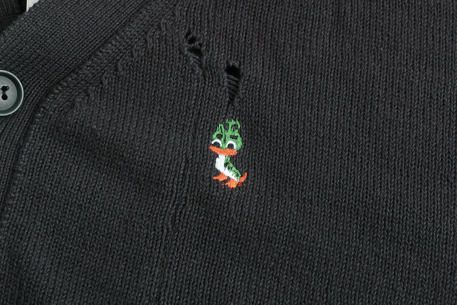 Maison Mihara Yasuhiro Spring/summer Fashion Casual Solid Color Hooded Zipper Embroidered Oversized Relaxed Patchwork Long Sleeve Knit Sweater Jacket #79498