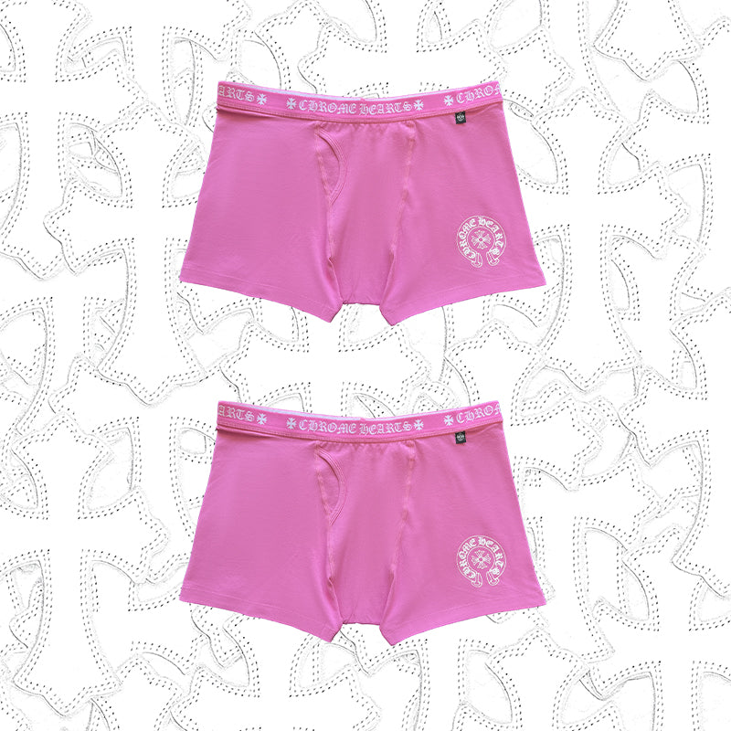 NlGO Chrome Hearts Men's And Women's Pure Color Sanskrit Print Cotton High Elasticity Boxer Briefs Underwear #77394
