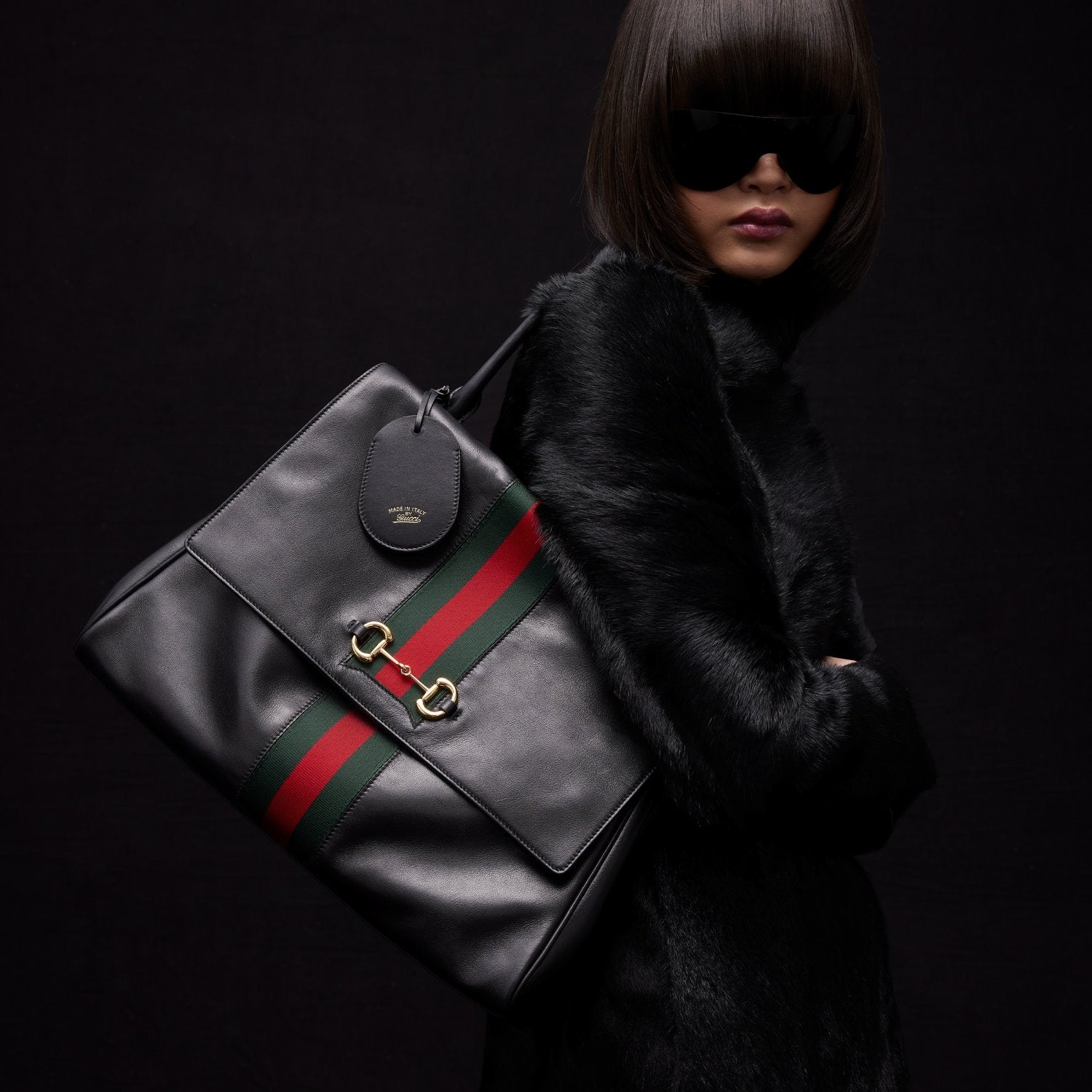GUCCI Paparazzo Large Top Handle Bag Leather #383704