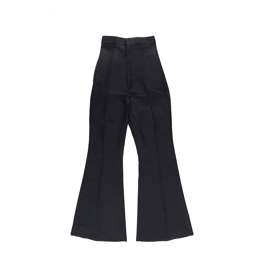 Rick Owens Men's Black Cotton Flared Trousers Spring And Autumn High Waist Trousers Loose Casual Fashion High Street Thin Trousers Pants Ngvp #9829