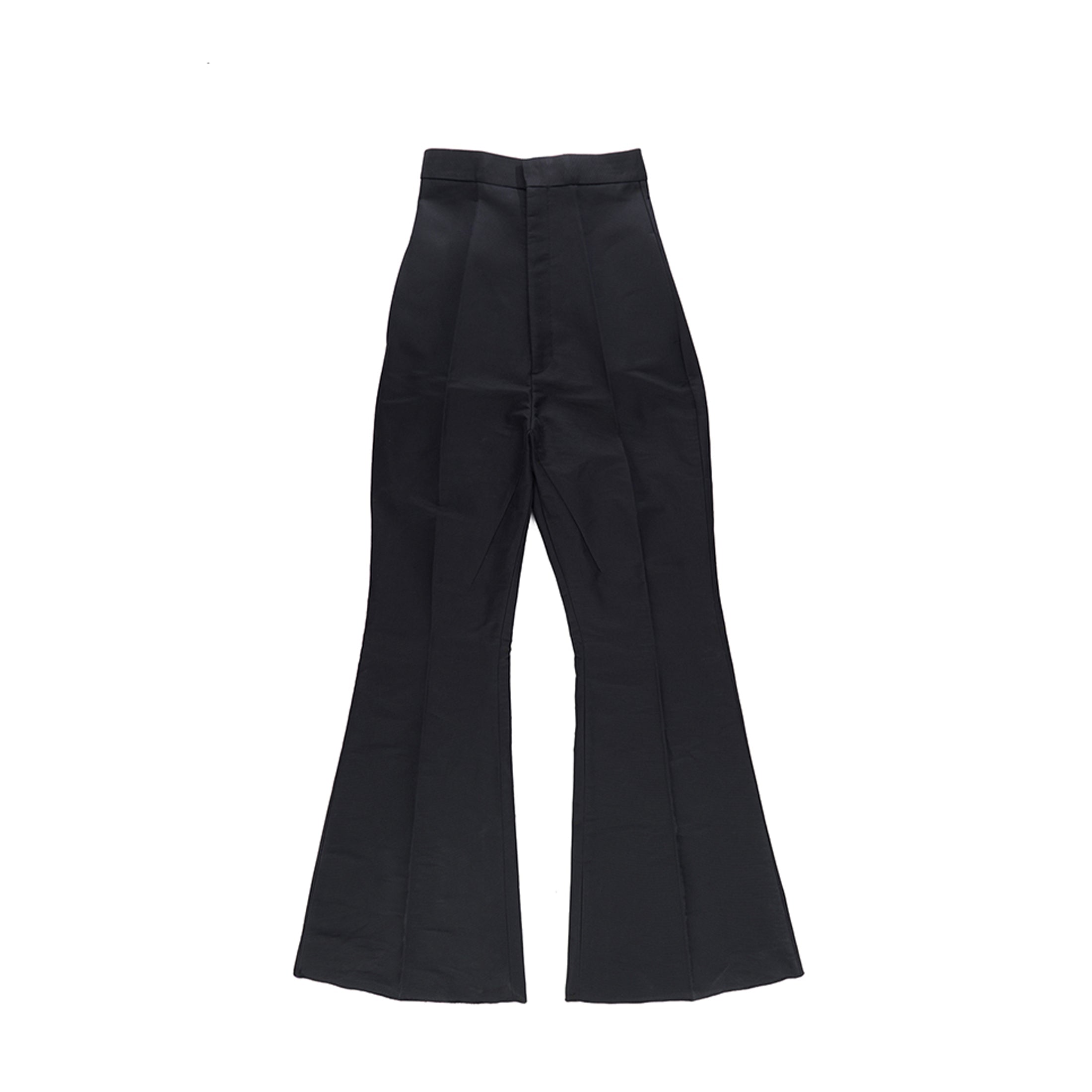 Rick Owens Men's Black Cotton Flared Trousers Spring And Autumn High Waist Trousers Loose Casual Fashion High Street Thin Trousers Pants Ngvp #9829