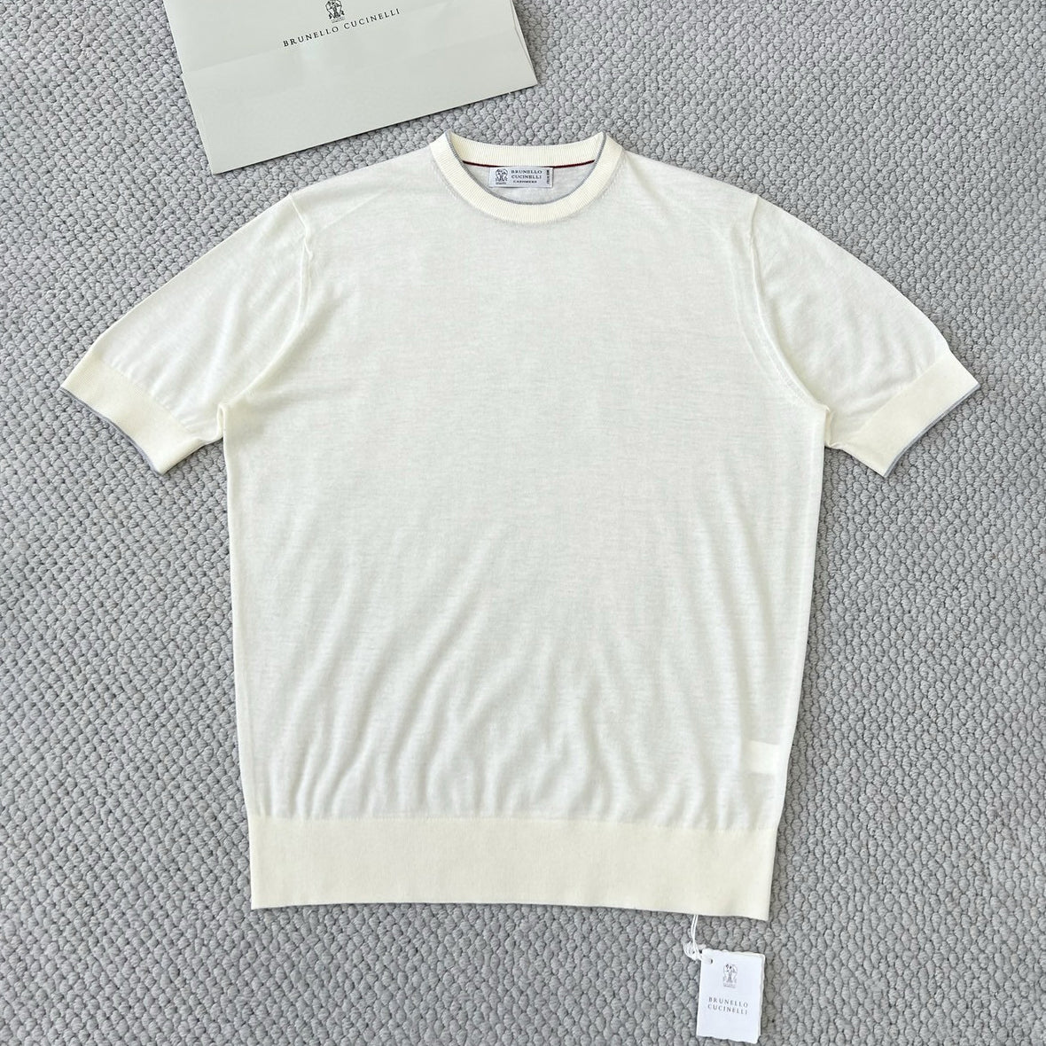 Brunello Cucinelli Men's Summer Solid Color Round Neck Cotton Short Sleeve T-Shirt #76658