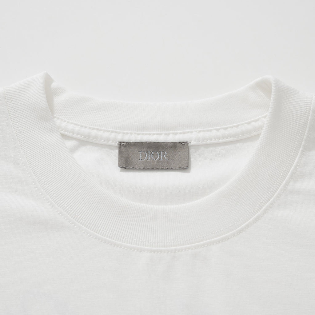 Dior Men's Summer Letter Logo Solid Colour Round Neck Cotton Short Sleeve T-Shirt #99457
