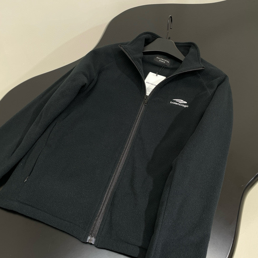 Balenciaga Men's Skiwear 3B SPORTS ICON Solid Color Standing Collar Zipper Long Sleeve Jacket#98272