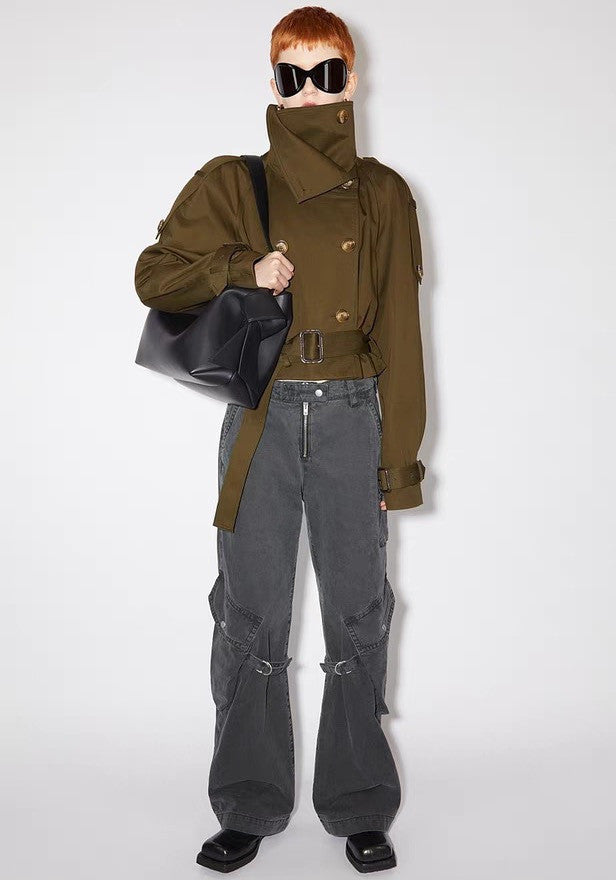 Acne Studios Tote Twisted Knot Decoration Engraved Logo Magnetic Closure Crossbody Bag #332333