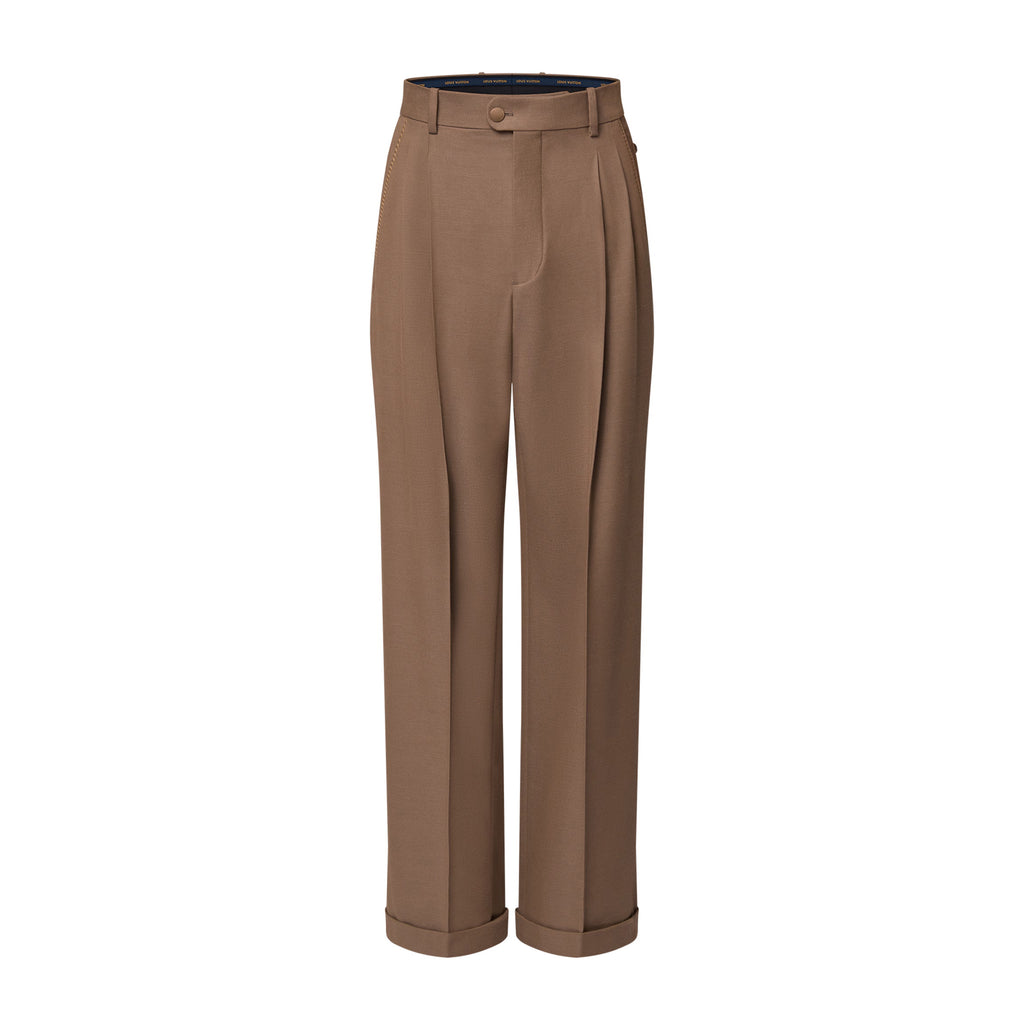 Louis Vuitton Men's Spring & Autumn Solid Color Button Mid Waist Straight Leg Casual Pants #75527