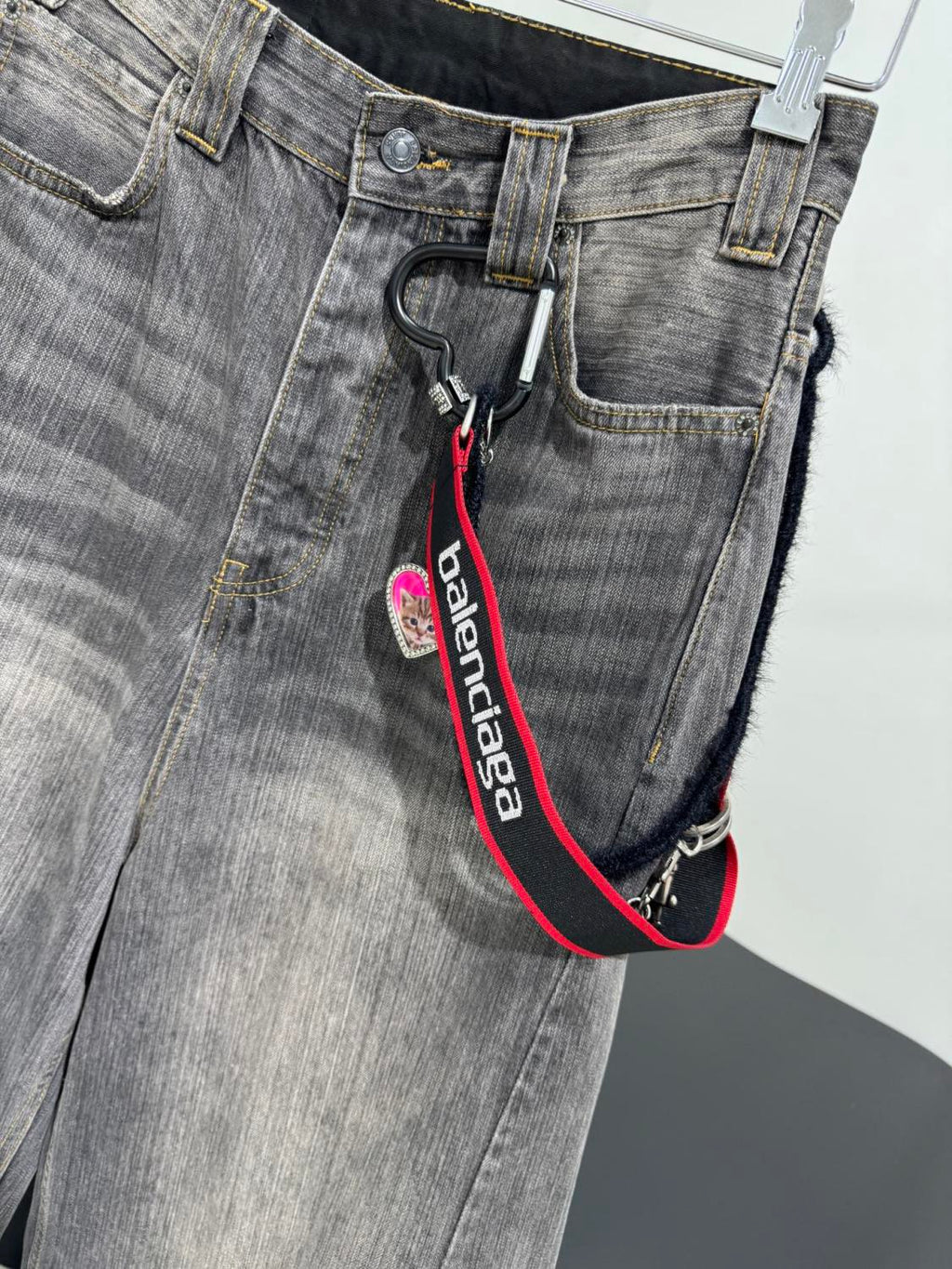 Balenciaga Men's And Women's Spring/fall Fashion Casual Washed Distressed Wide Leg Oversized Jeans Pants #79199