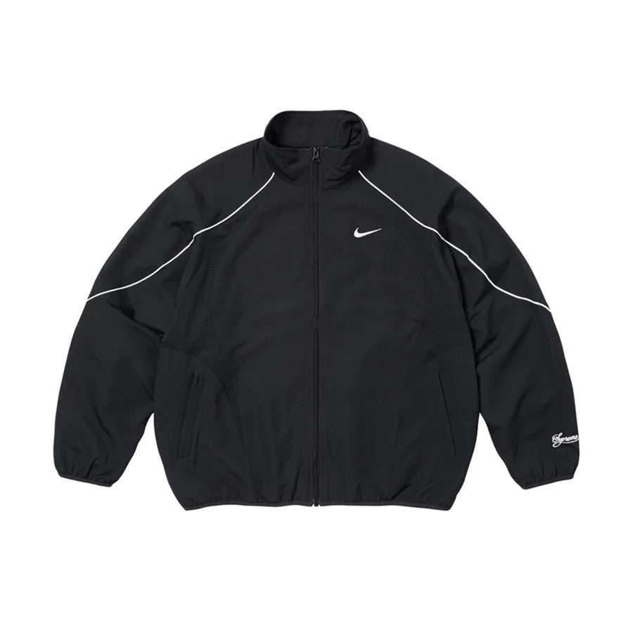 Supreme x Nike Men's Fashionable Cuff Embroidery Zipper Fitted Long-Sleeved Solid Color Sports Jacket Casual Striped Elastic Loose Sports Pants #81521