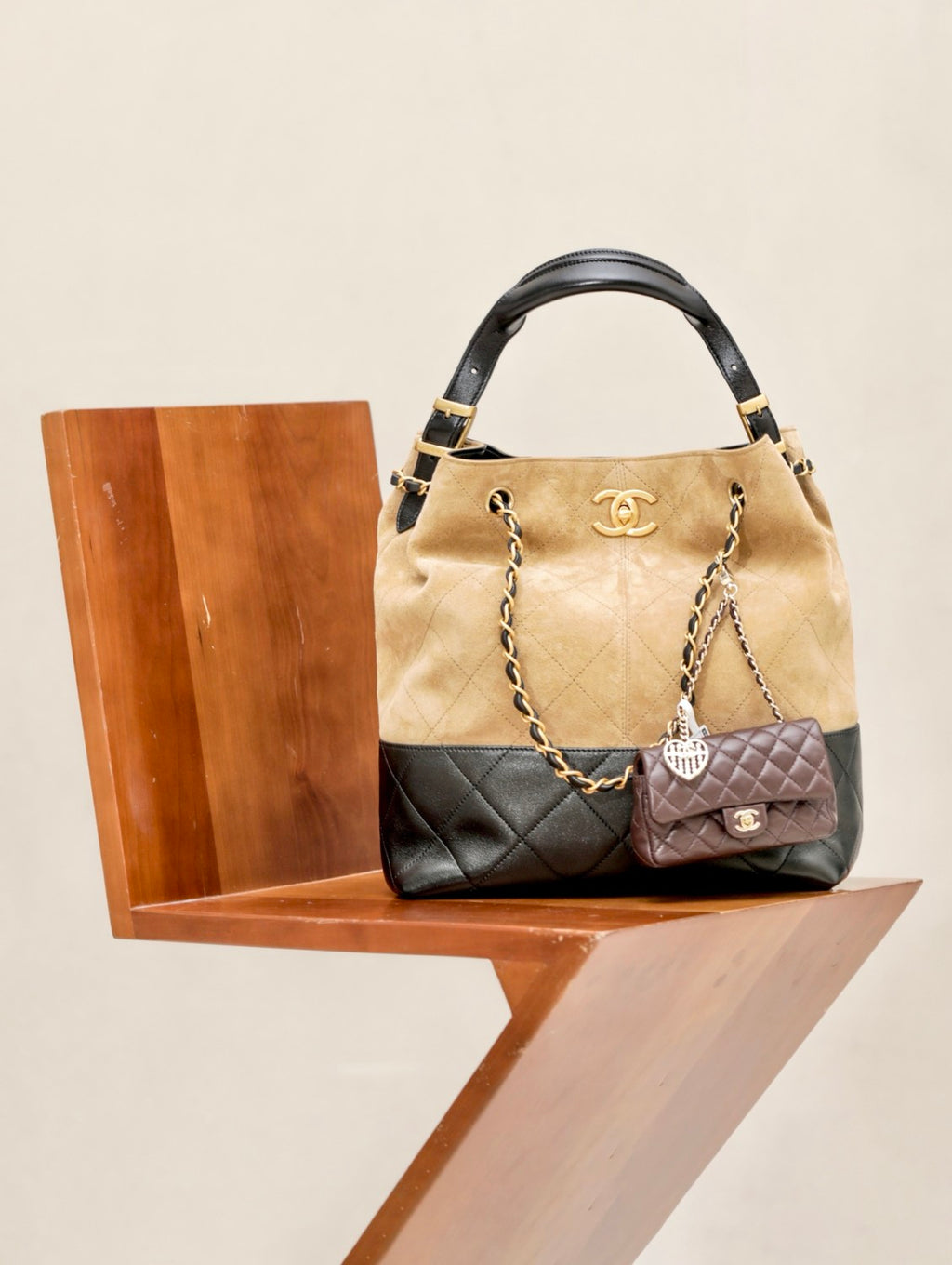 Chanel Women's Multicolored Chain Shoulder Strap Suede And Leather Shoulder Bag Handbag Bags #77468