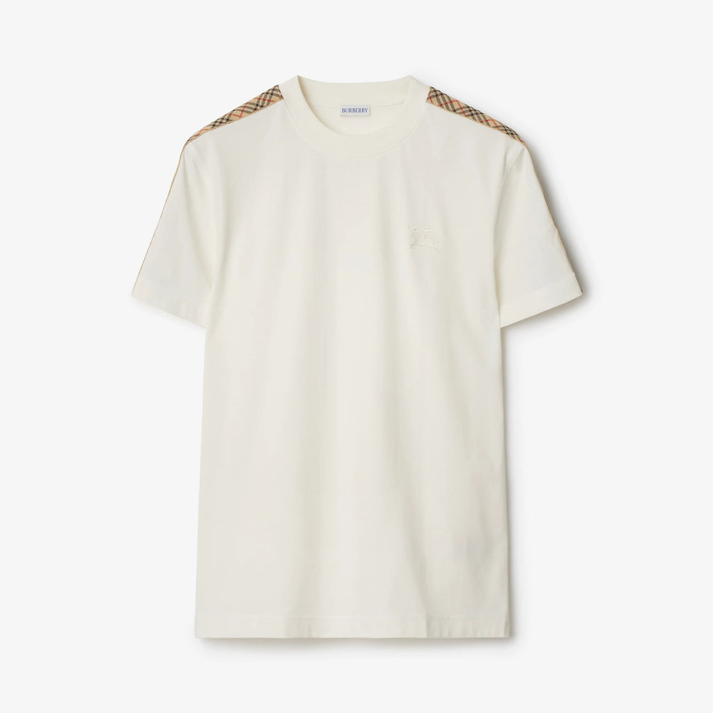Burberry Men's Summer War Horse Embroidery Check Print Short Sleeve Round Neck T-Shirt #76765