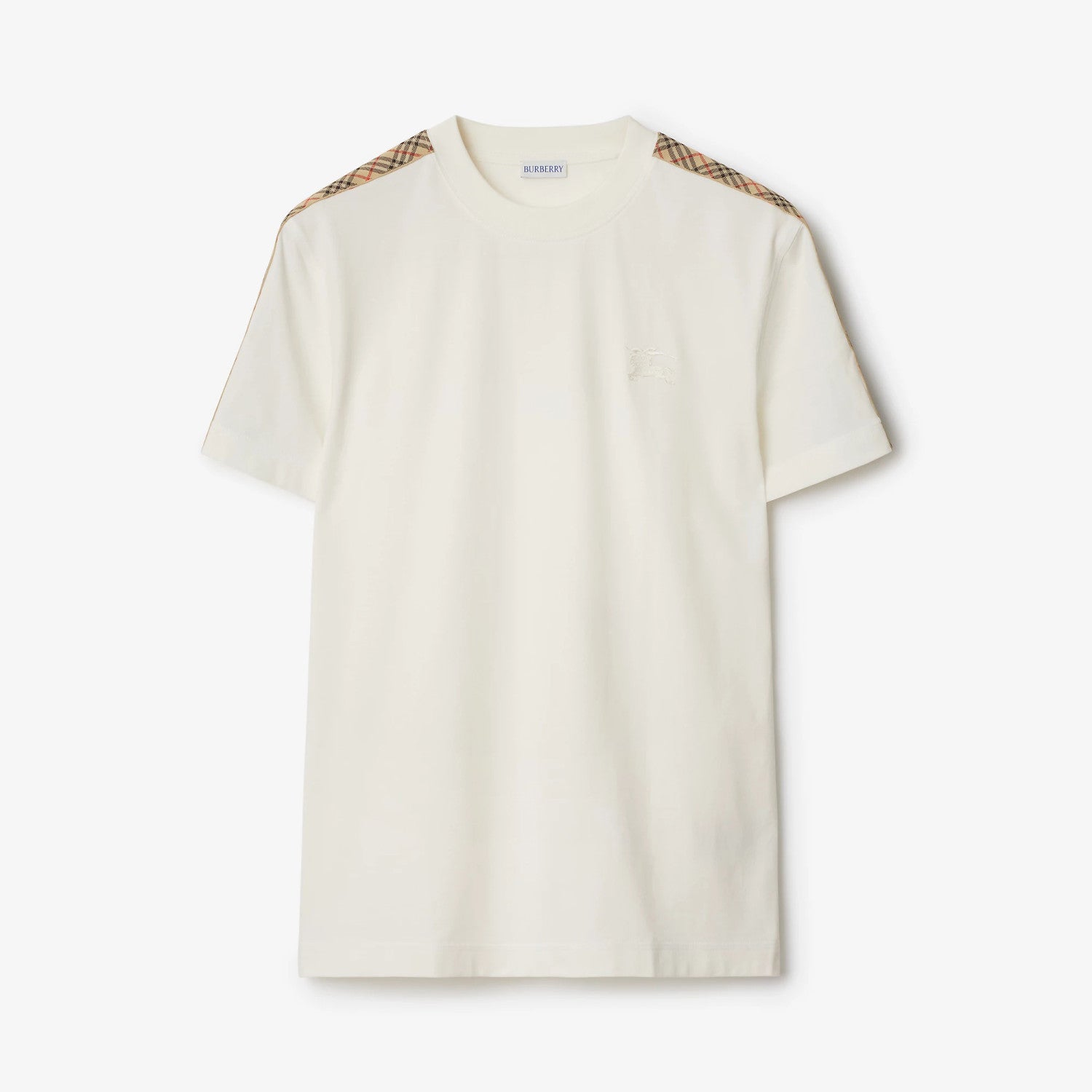 Burberry Men's Summer War Horse Embroidery Check Print Short Sleeve Round Neck T-Shirt #76765