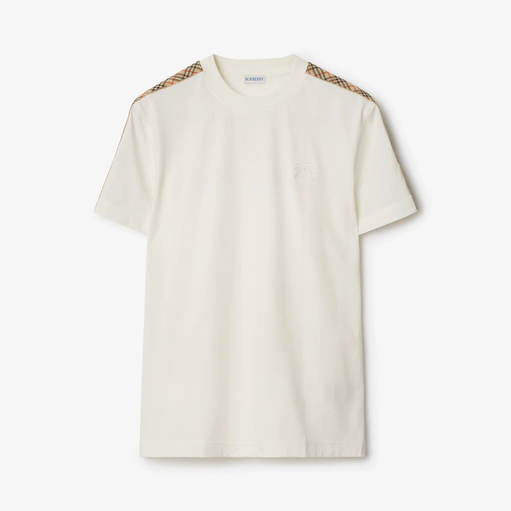 Burberry Men's Summer War Horse Embroidery Check Print Short Sleeve Round Neck T-Shirt #76765