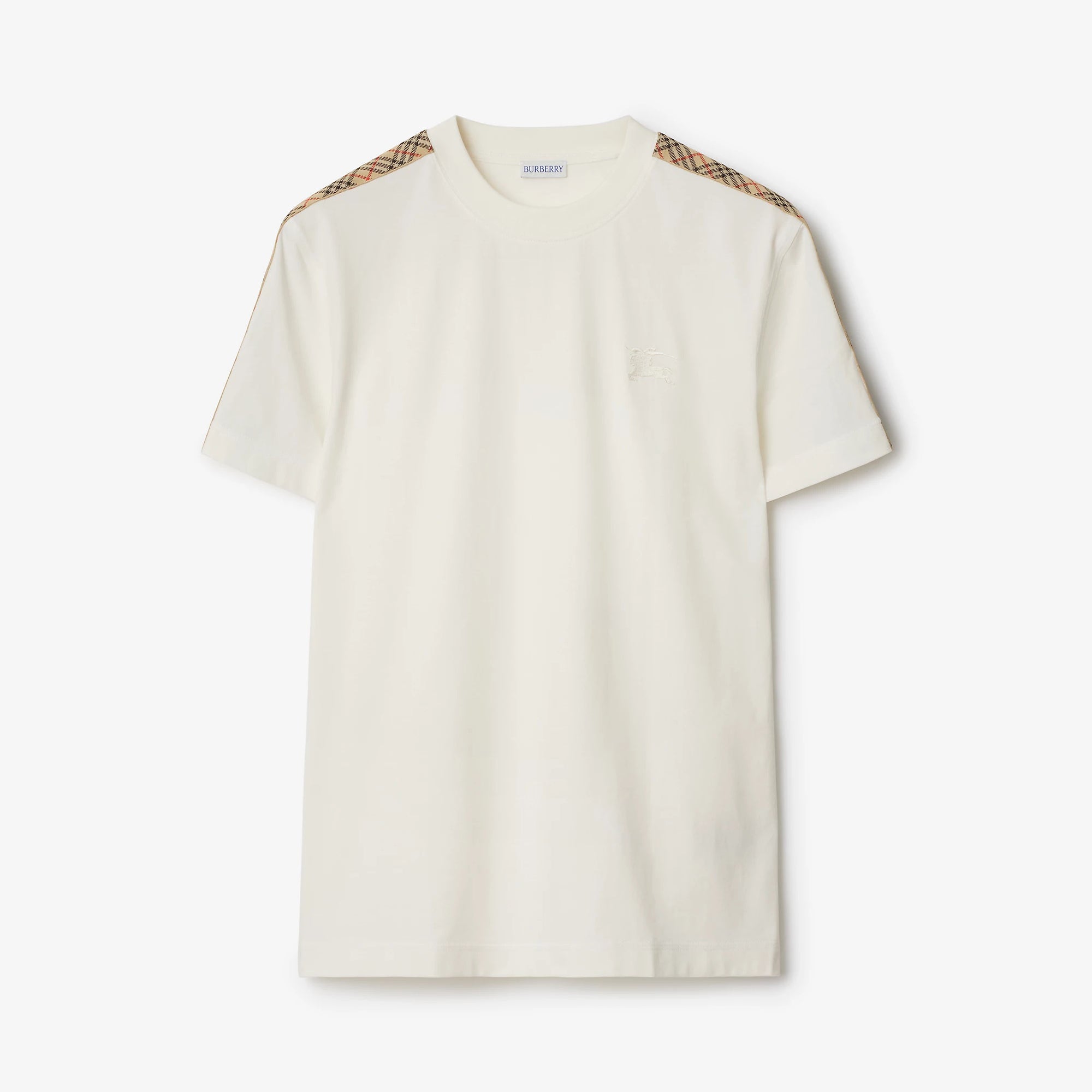 Burberry Men's Summer War Horse Embroidery Check Print Short Sleeve Round Neck T-Shirt #76765