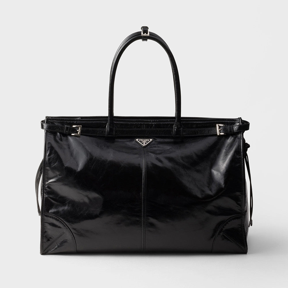 PRADA Black Prada Bonnie Leather Tote Bag #381312